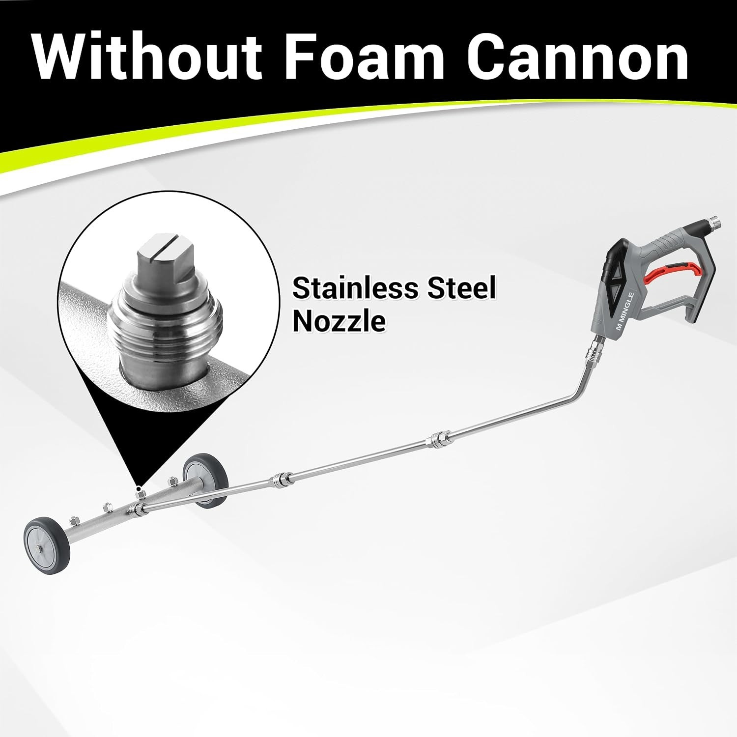 16 Inch Undercarriage Pressure Washer Attachment with 4000 PSI Foam Cannon