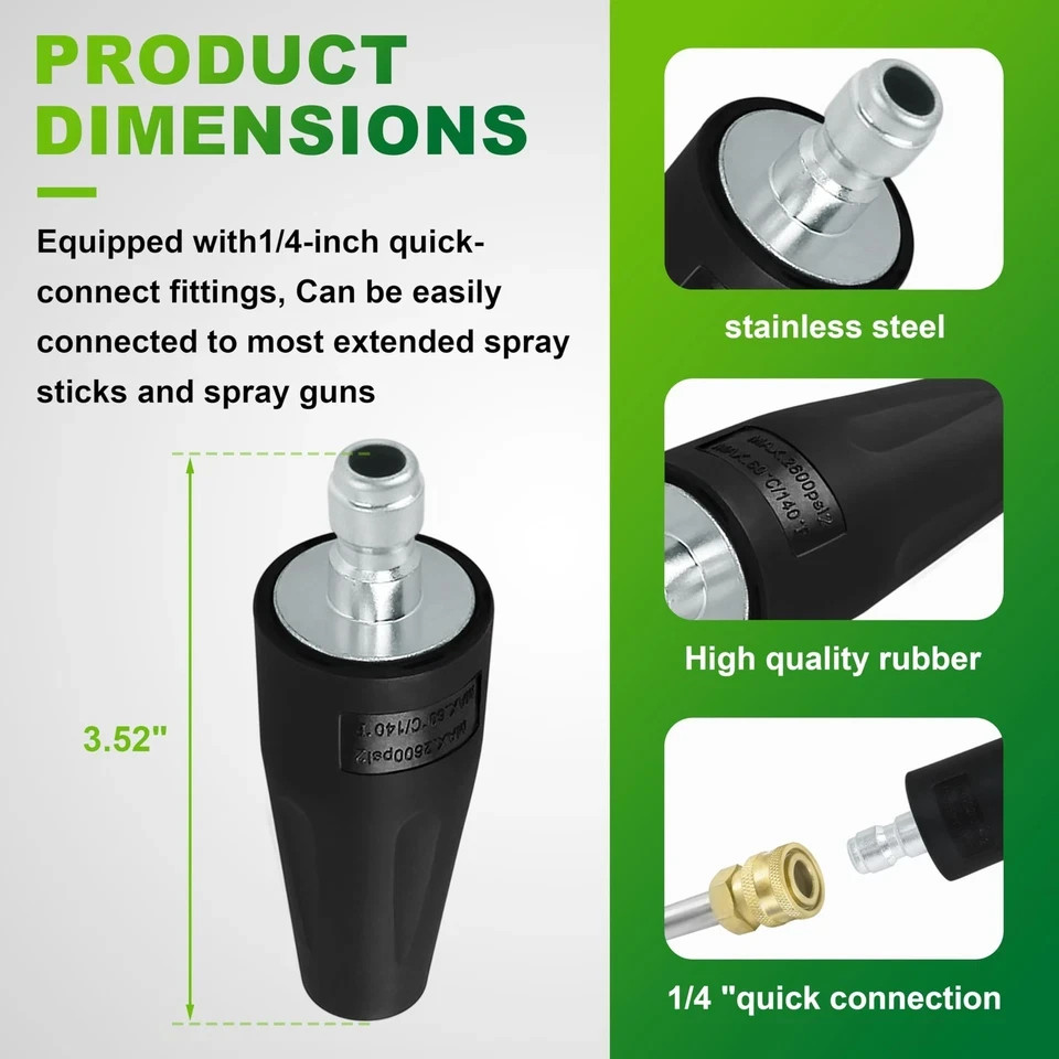 2000 PSI Universal Turbo Nozzle for Greenworks Pressure Washer Attachment 520…