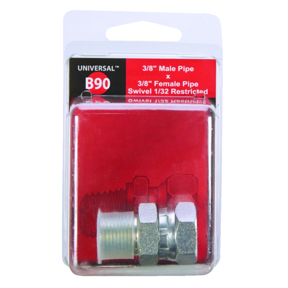 Apache 39004276 Steel Universal Hydraulic Adapter 3/8 Male x 3/8 Female in.