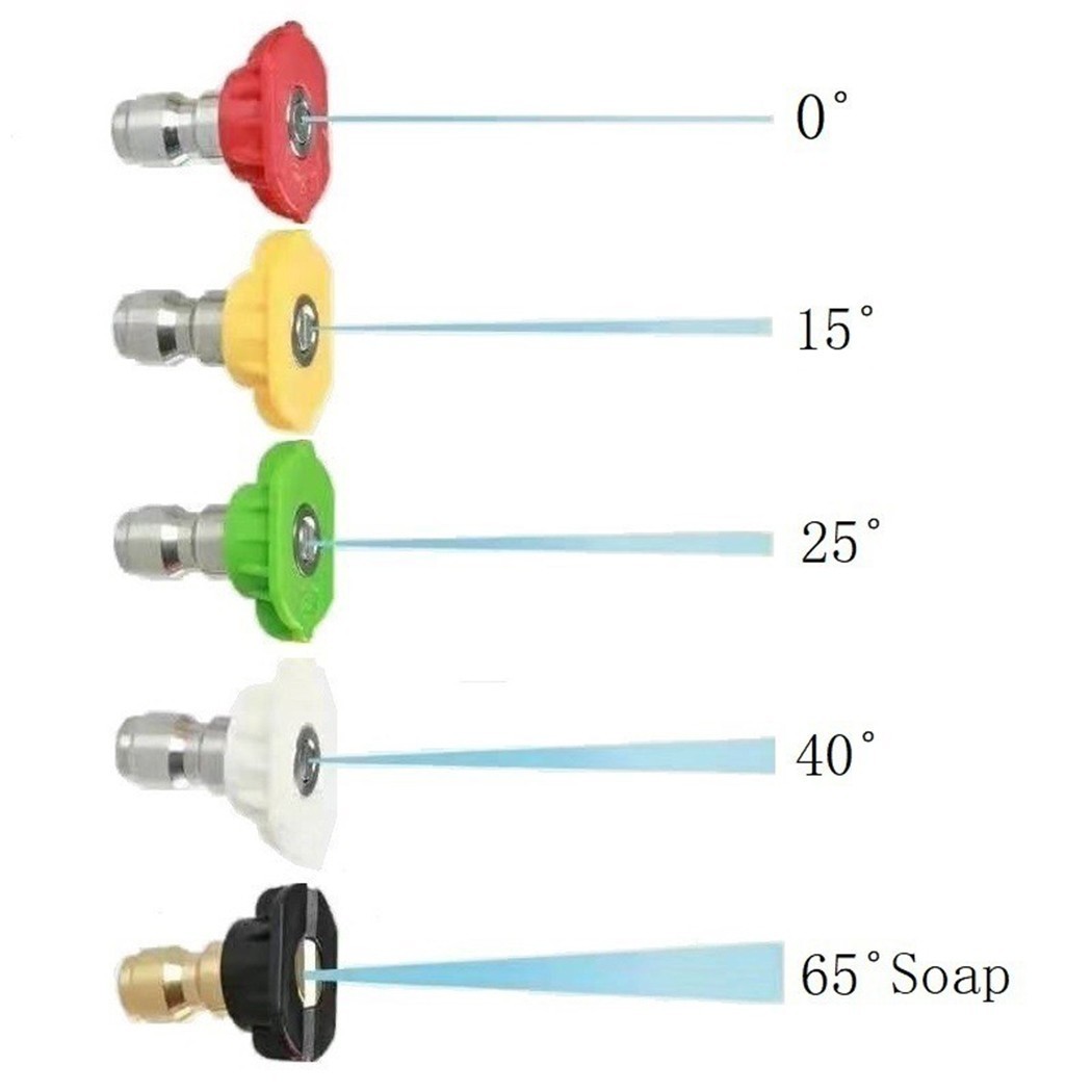5 PCS/Set 1/4 Quick Coupling Car Wash Nozzle High Pressure Washer Nozzle AU