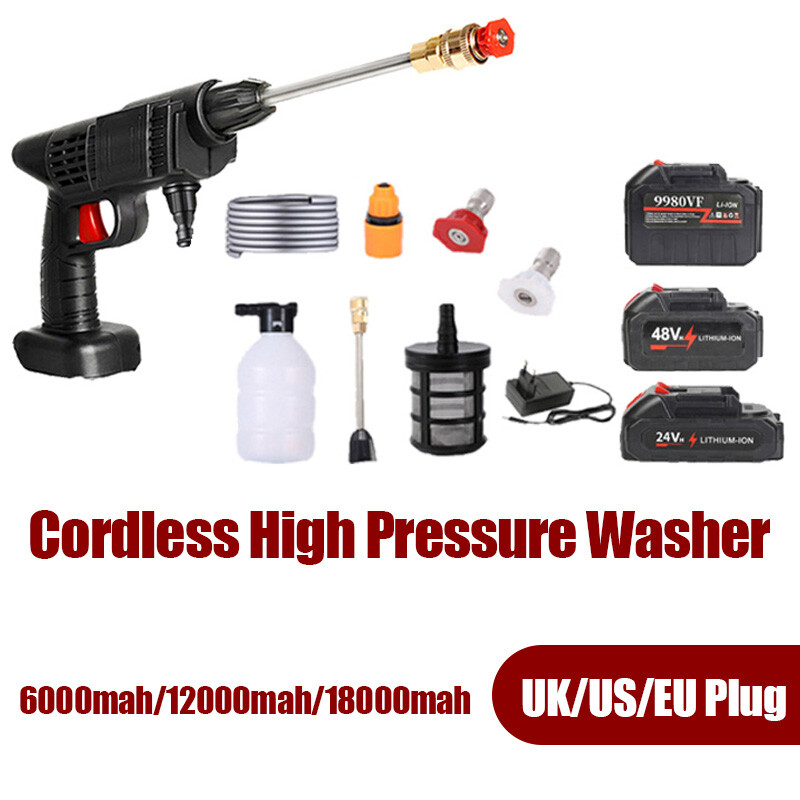 High Pressure Car Wash Cleaner Tool Cordless Water Spray Gun Jet Washer Battery