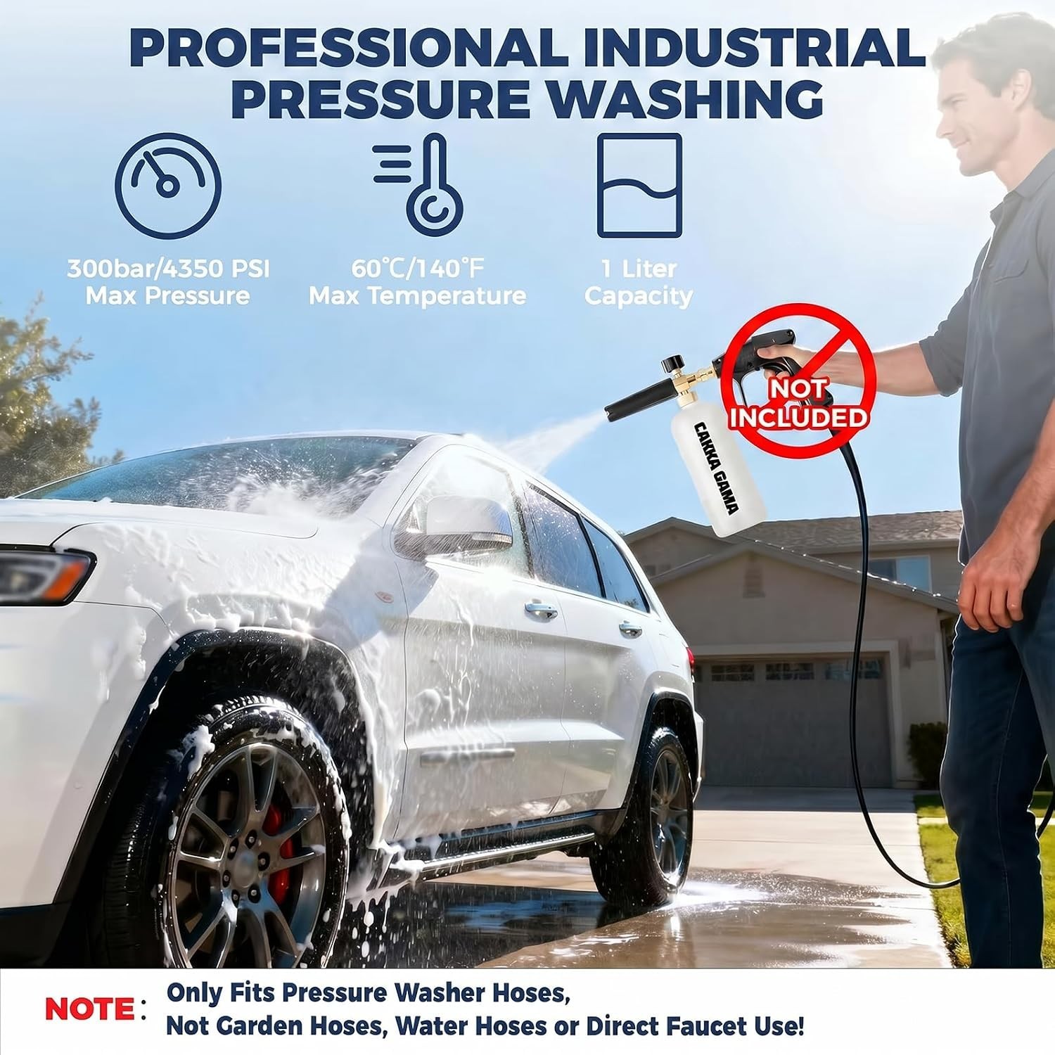 Foam Cannon for Pressure Washer, Industrial Car Wash Foam Sprayer with 1/4 In…