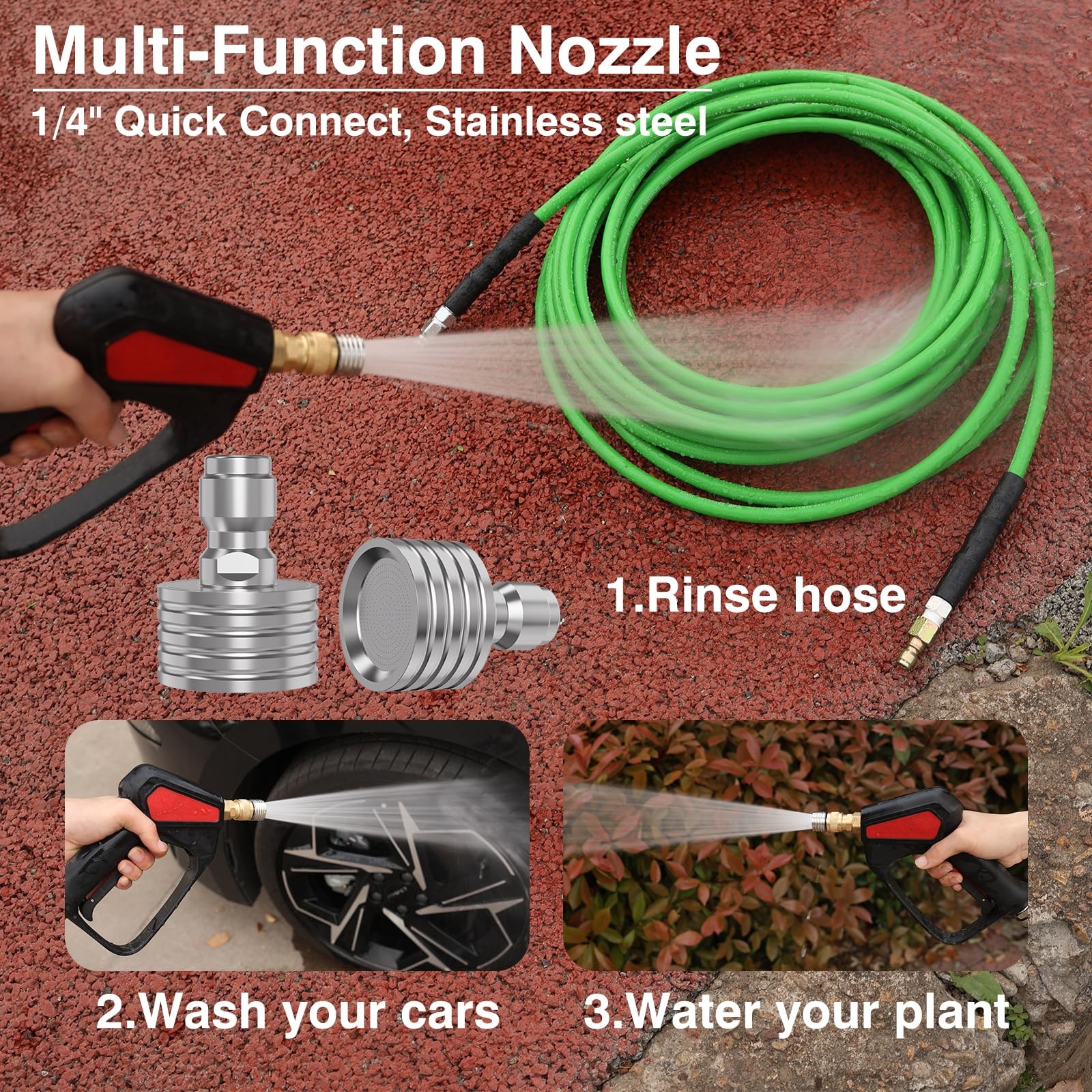 Sewer Jetter Kit for Pressure Washer 200 FT，Drain Cleaner Hose 1/4 Inch NPT C…