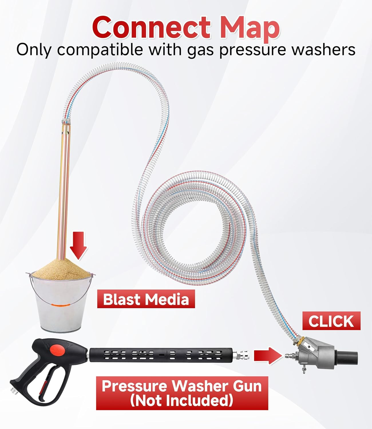 Pressure Washer Sandblasting Kit, 5000 PSI Wet Sand Blaster for Pressure Washer,