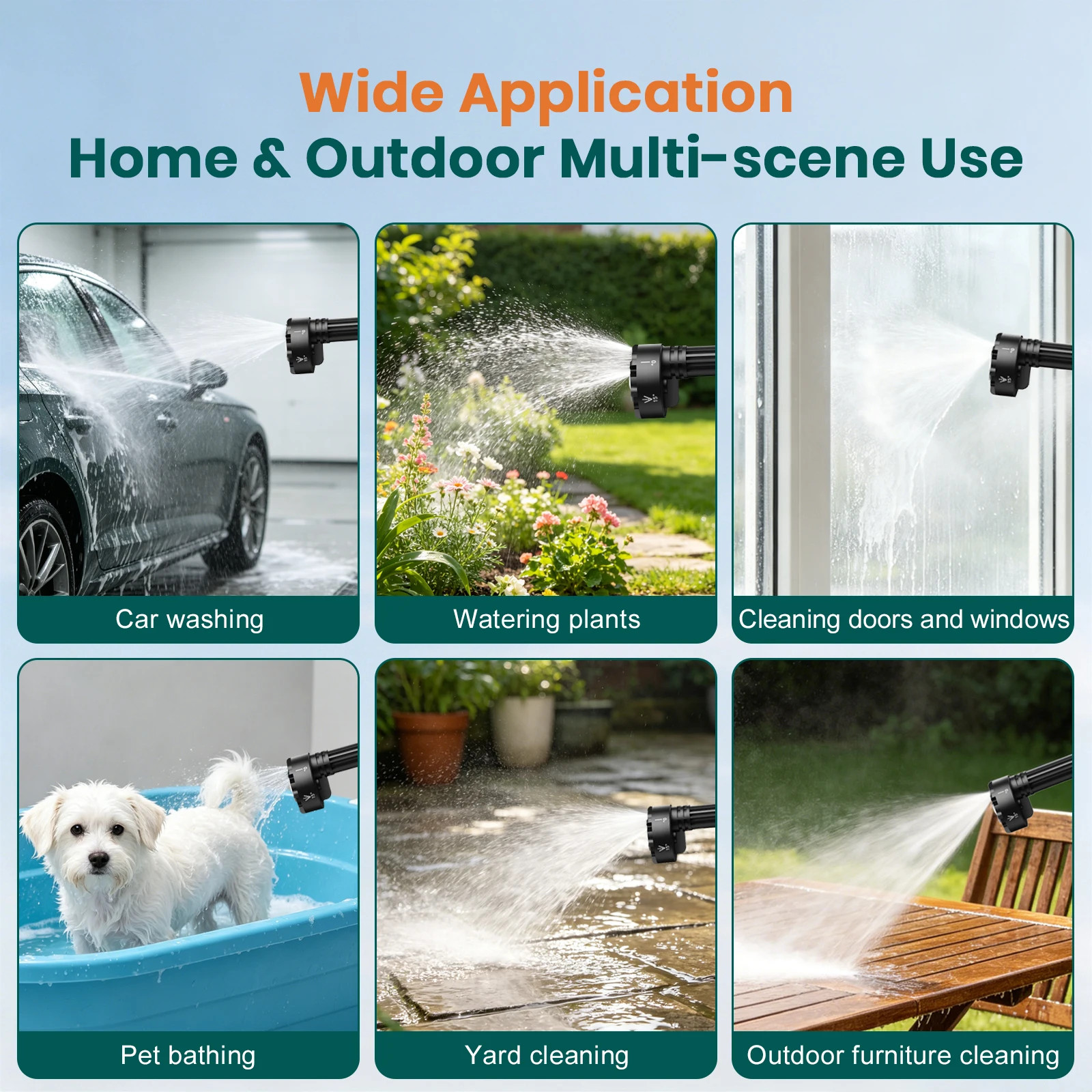 Cordless High Pressure Electric Washer for Makita 18V Battery 6 in 1 Spray Gun H