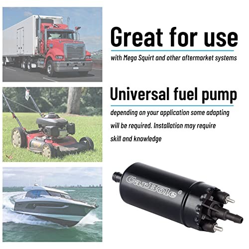 External In Line Fuel Pump: 116 PSI High Pressure Unversal 12V Electric Black