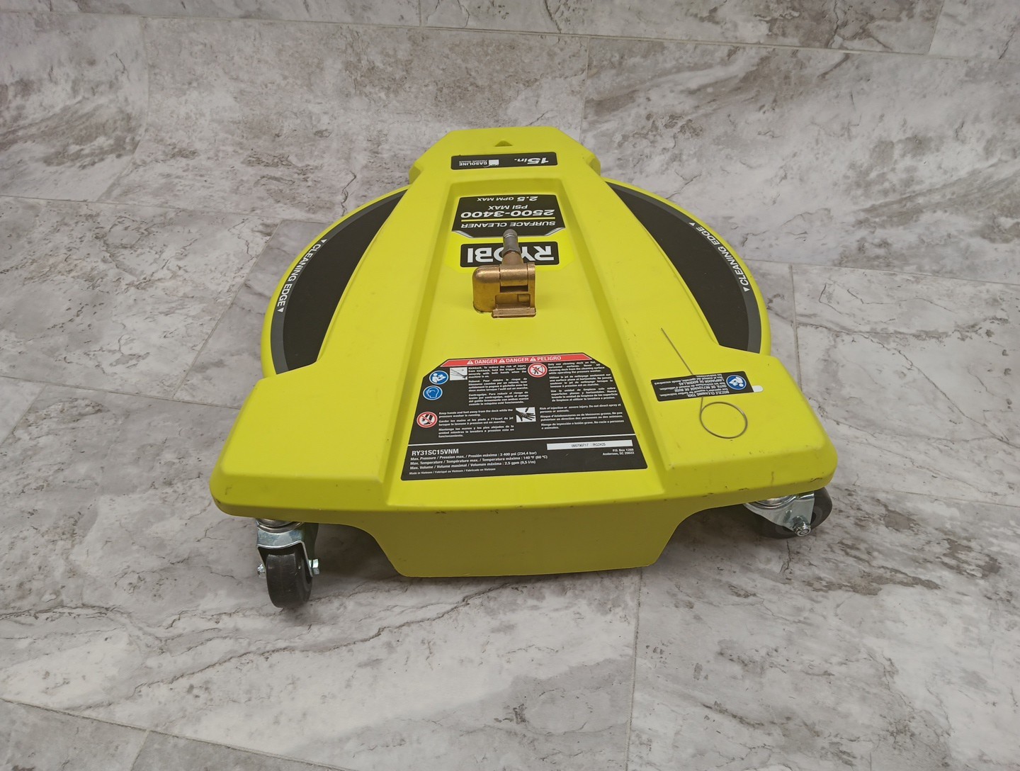 Ryobi 15″in 3400 PSI Gas Pressure Washer Surface Cleaner w/ Caster Wheels – NEW