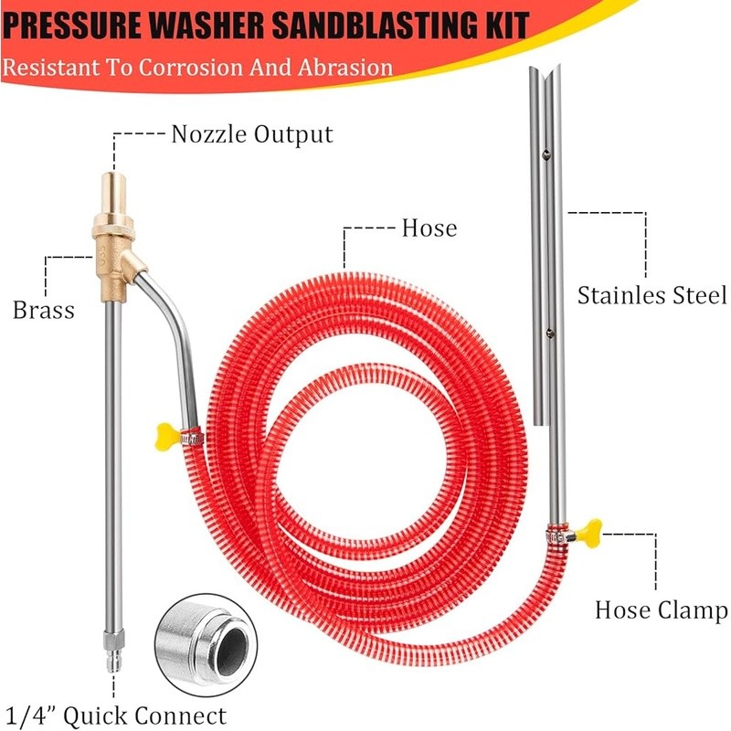 Pressure Washer Sandblasting Kit Multi-Purpose Rust Paint Removal Tool 5000 PSI