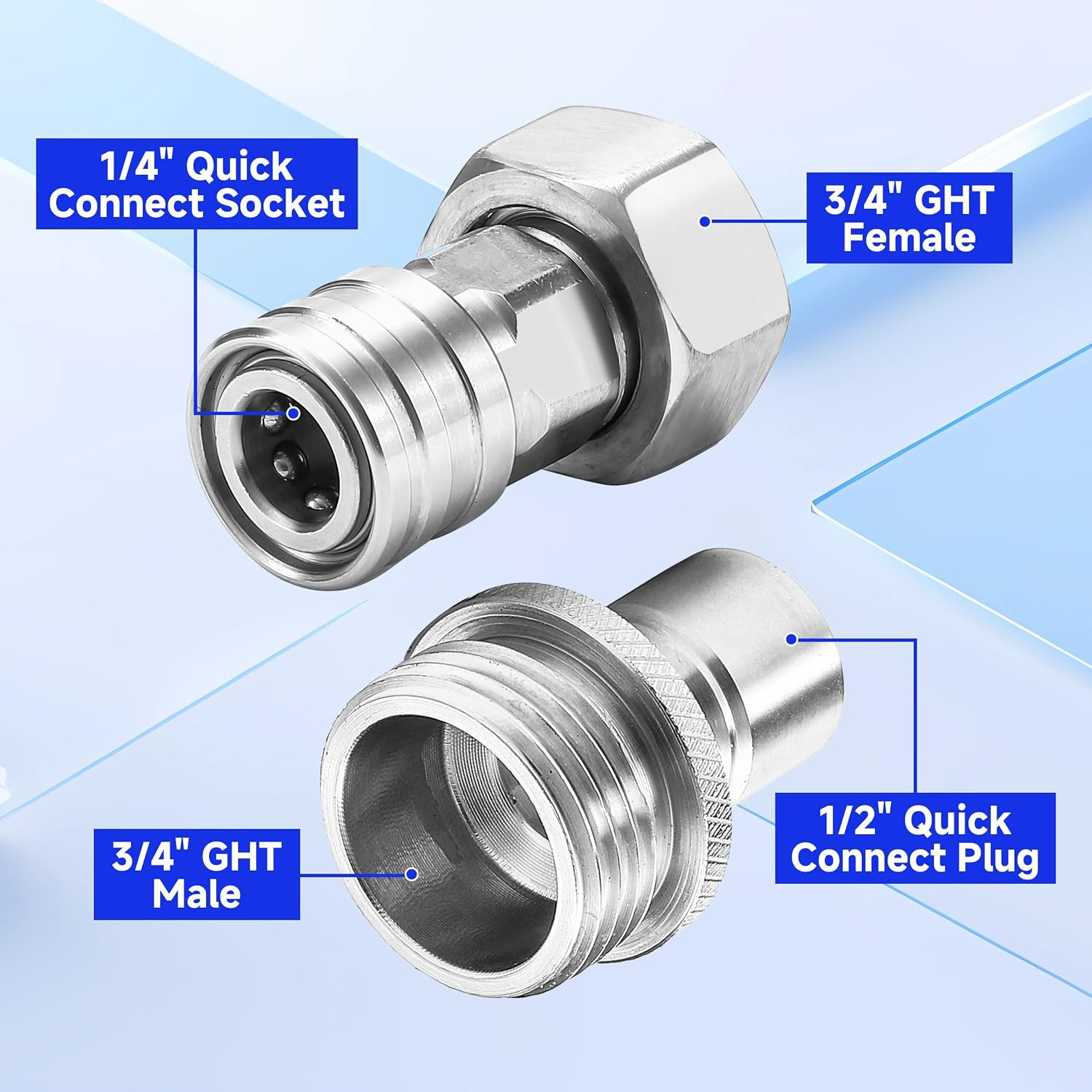 Garden Hose to Pressure Washer Adapter, 3/4” GHT Female to 1/4” Quick Connect…