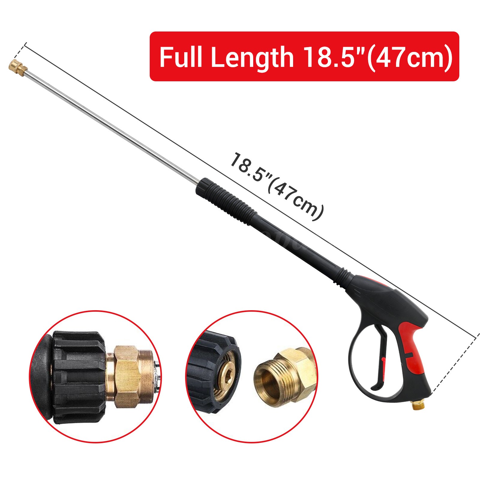 High Pressure 4000PSI Car Power Washer Gun Spray Wand Lance Nozzle and Hose Kit