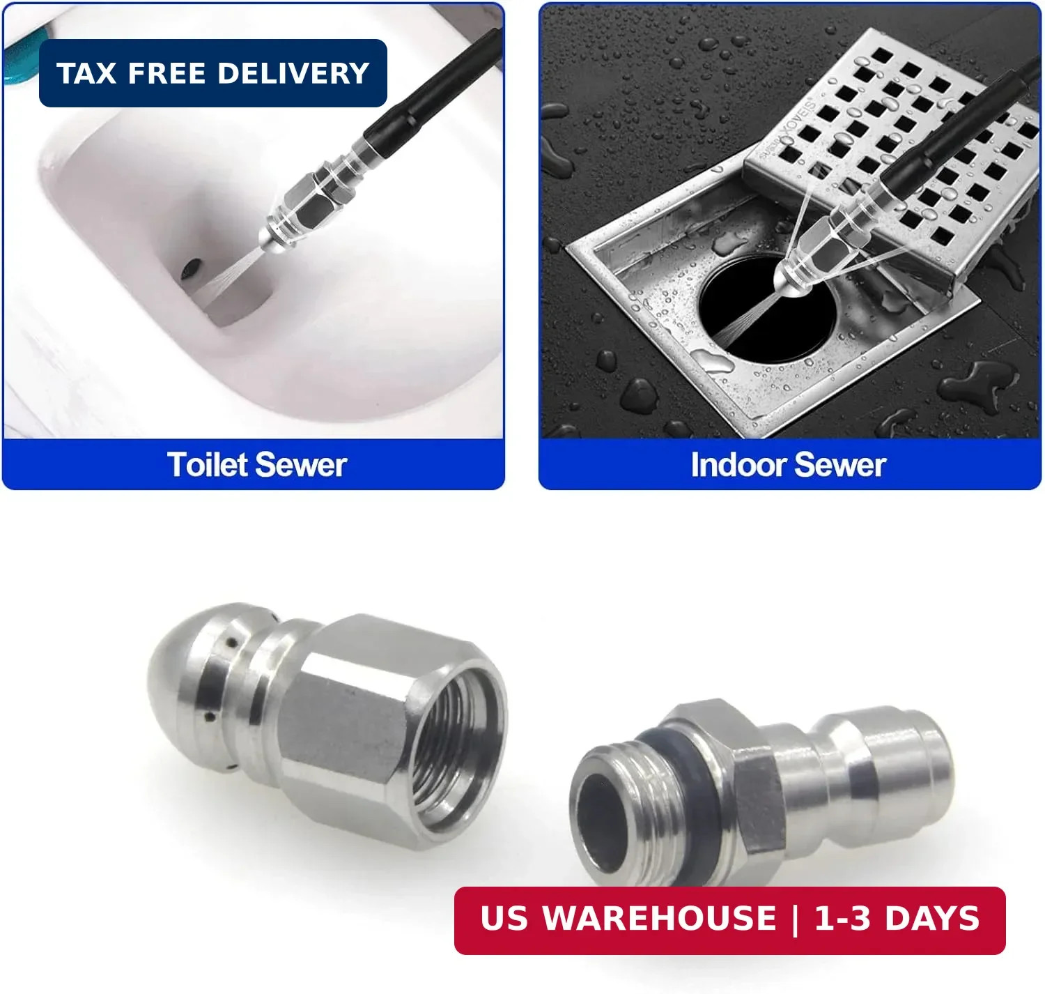 MIZORLIE Pressure Washer Sewer Jetter Nozzle with Stainless Steel, Mini Compact