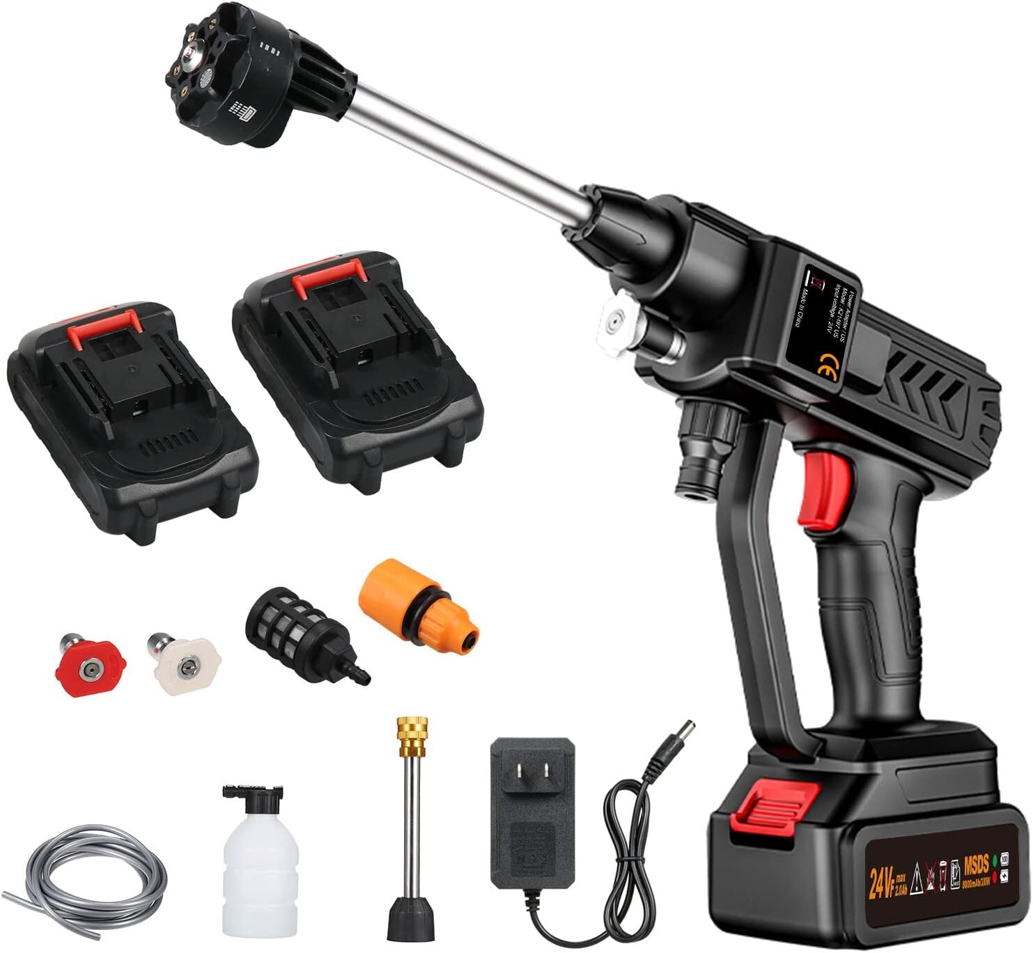 Aumotop Cordless Portable Pressure Washer, 6 in 1 Nozzle Electric High Power Was