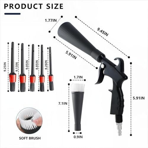 Tornado Detailing Car Cleaning Gun with Metal Nozzle | Interior Drying Air Gun |