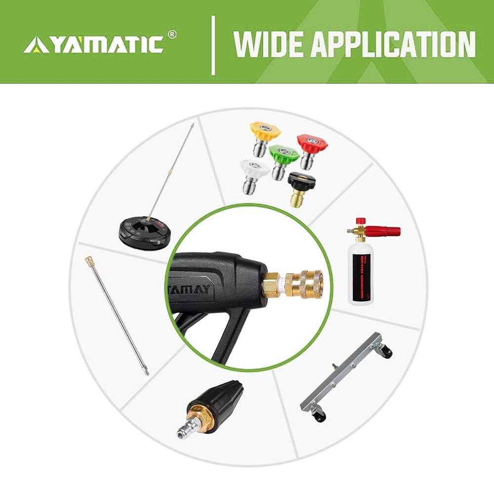 YAMATIC 4000 PSI Pressure Washer Gun Kit, Extension Lance Wand, Spray Tips