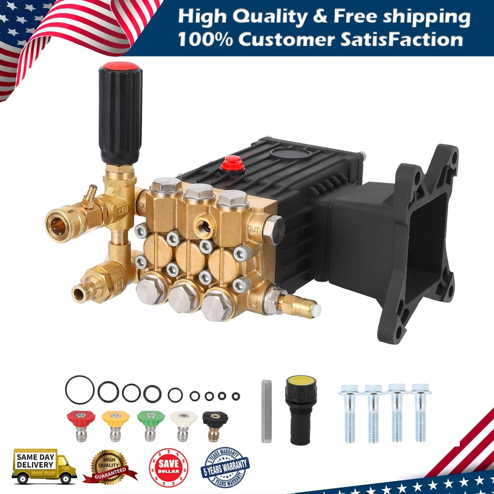 High Pressure Washing Pump 4000PSI 4.4GPM 1″ Compatible with Honda GX340/390/27