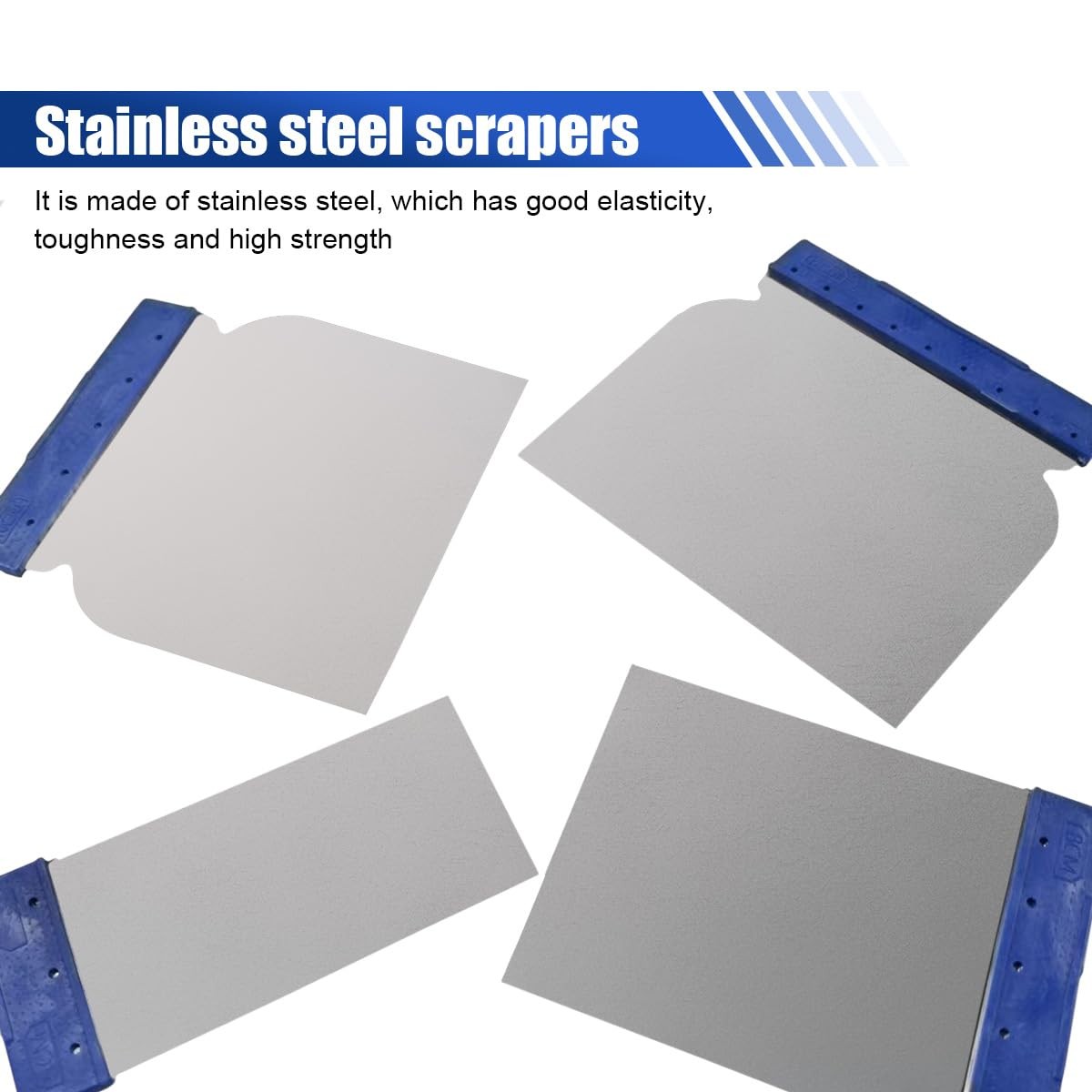 YoRise Metal Body Filler Spreader, Stainless Steel Car Silver, Blue&silver