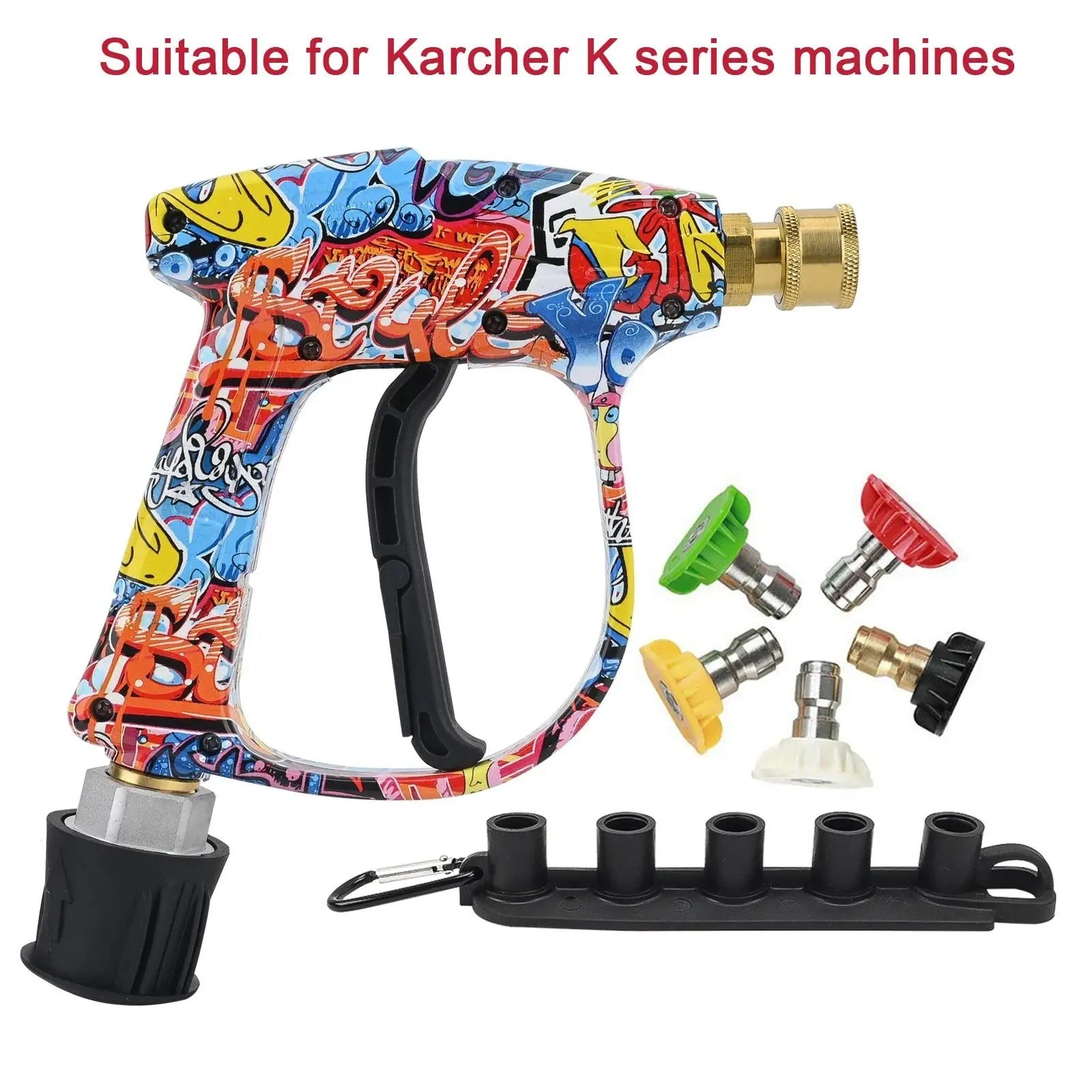 4350PSI High Pressure Water Gun with Graffiti Design, 1L Foam Cannon & 1/4″ Quic