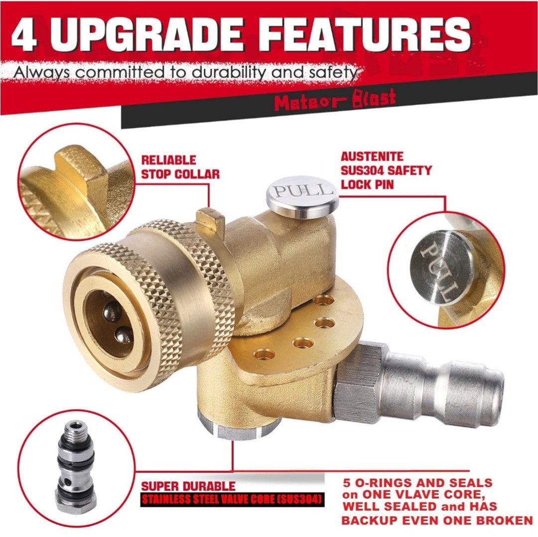 Quick Connecting Pivoting Brass Coupler Attachment 120 Degree with 5 Angles and