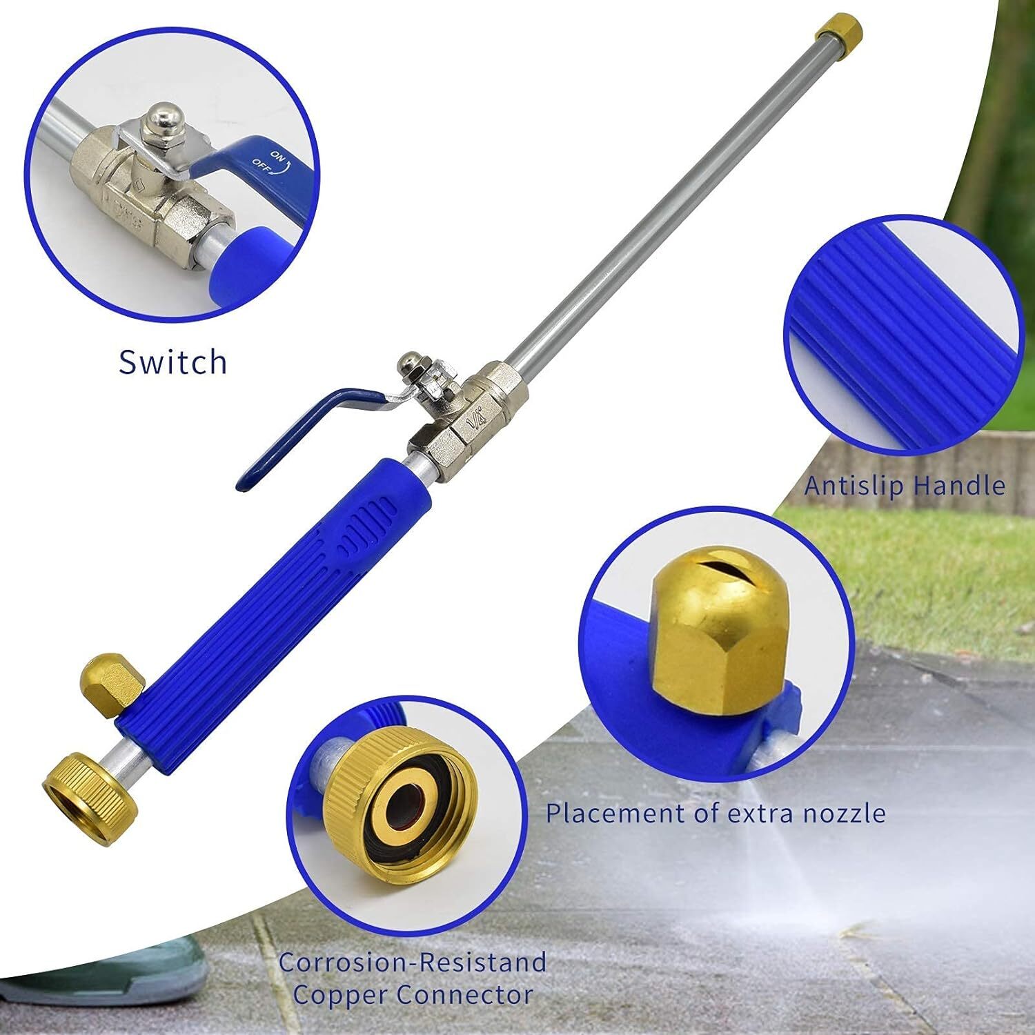 Pressure Washer Water Spray Gun Wand Garden Hose Attachment Soap Dispenser