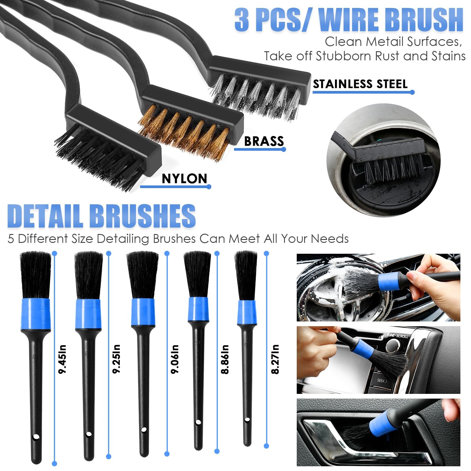 Viewsun Car Cleaning Kit, Interior Detailing Kit with High 19 PCS, Blue
