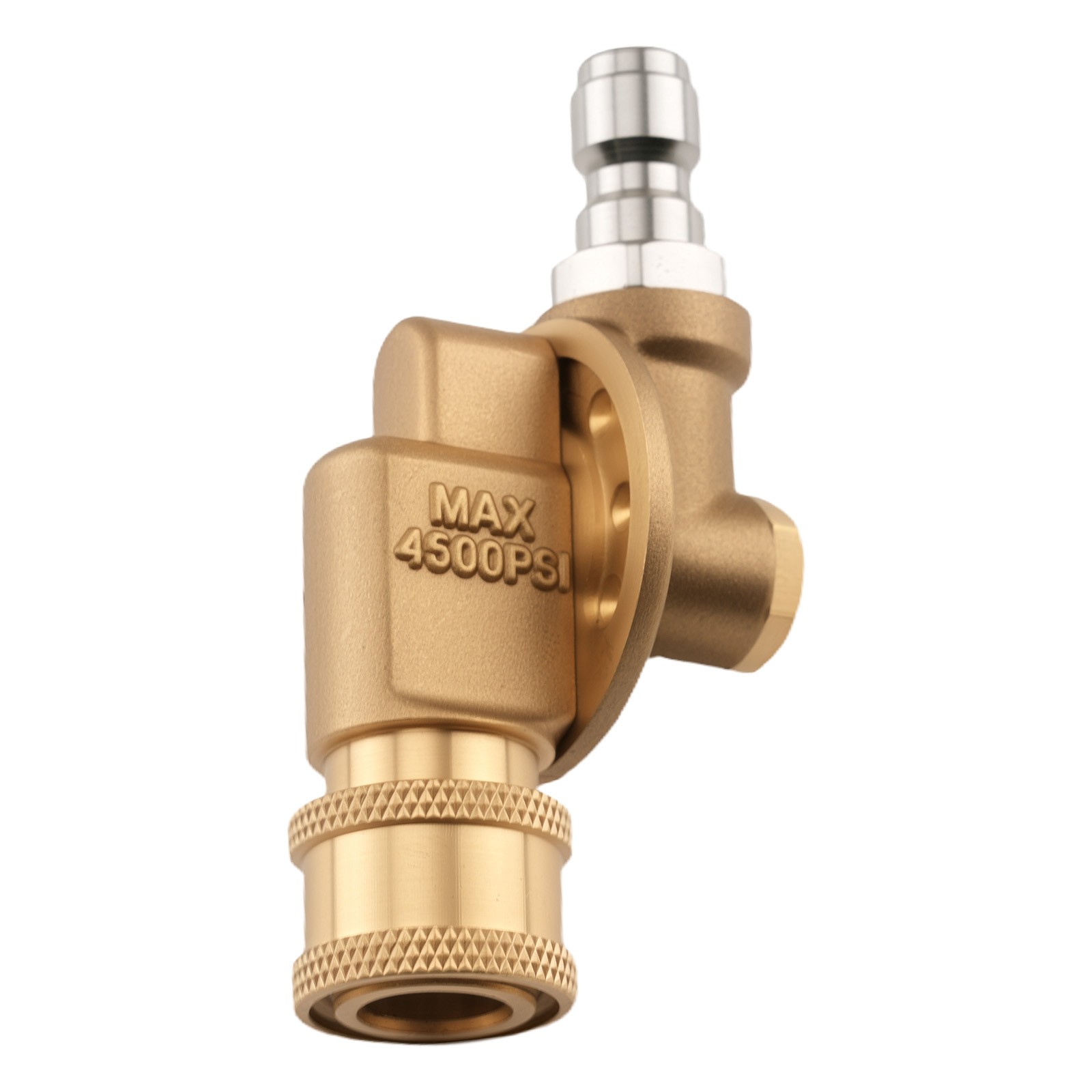 1/4″ Pressure Washer Adapter Pivoting Coupler 240° Rotation Brass Stainless