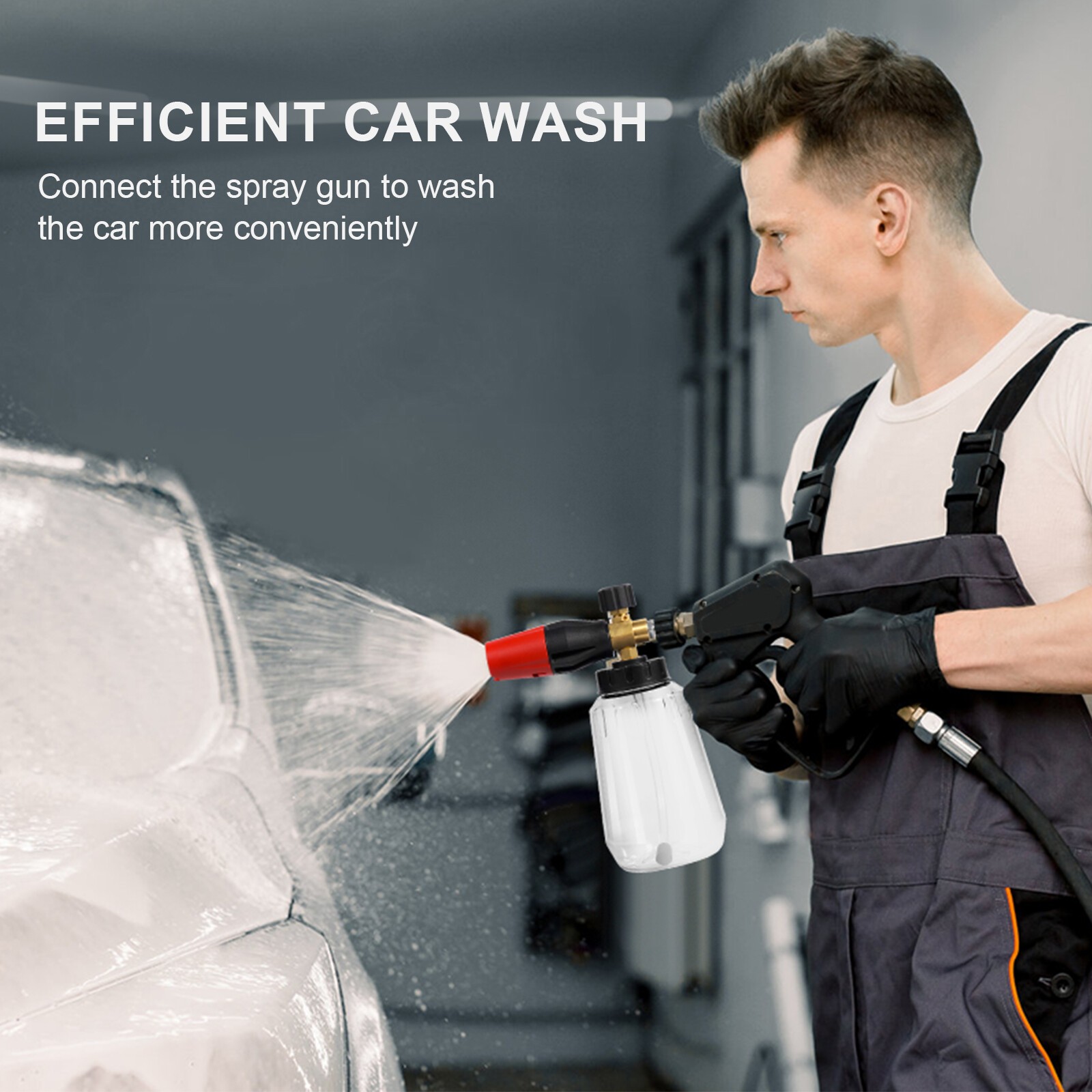 Snow Foam Washer Gun Car Wash Soap Lance 1/4″ Cannon Spray Pressure Jet Bottle