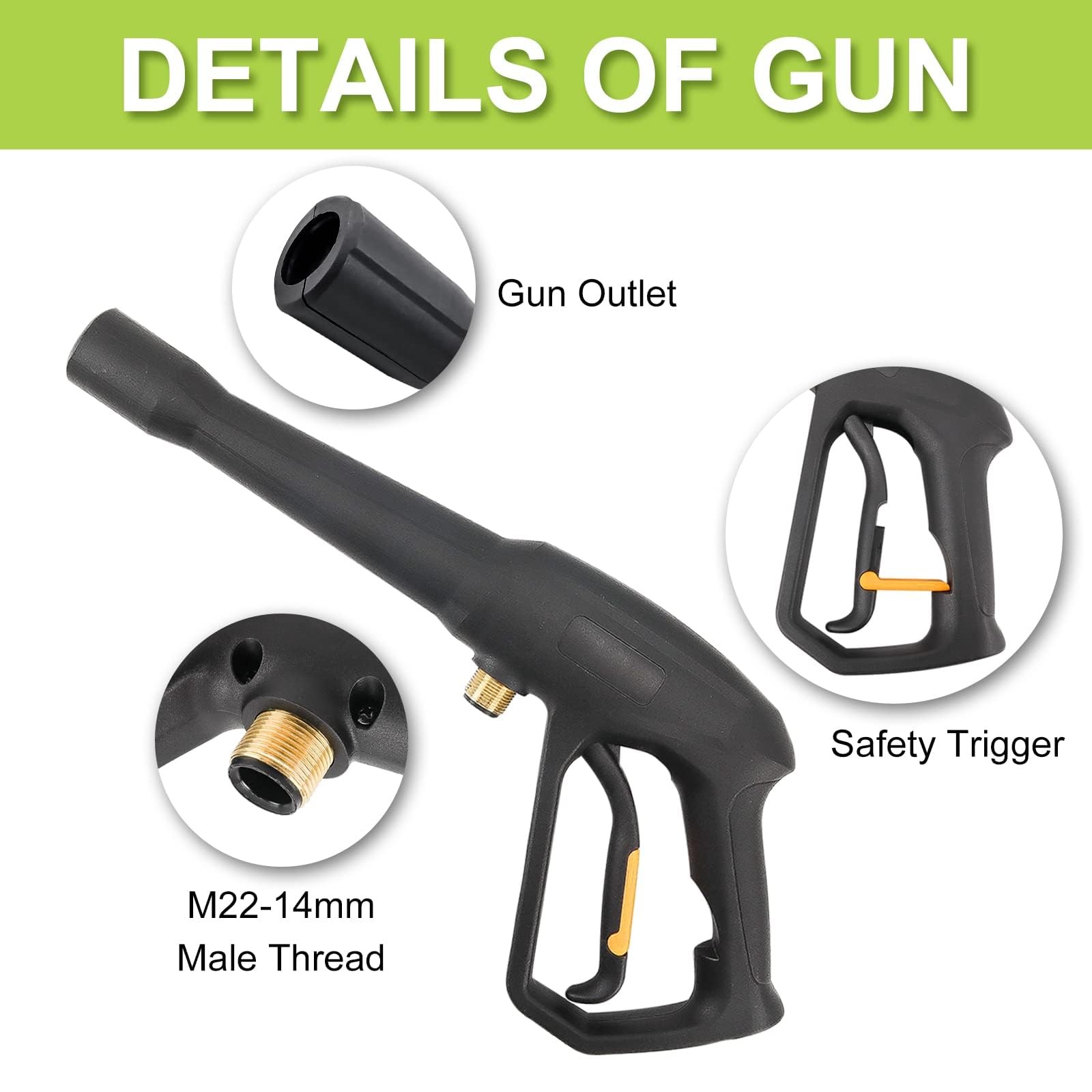 Replacement Spray Gun with Extension Wand & M22-15 Connector, Compatible with…