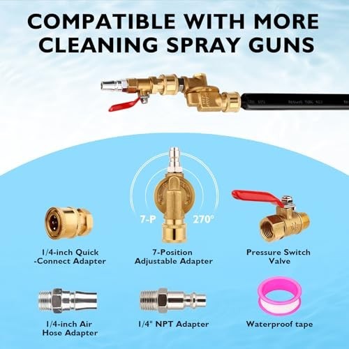 Radiator Cleaning Wand Set 48″ & 24″ with 8 Nozzle Tips – Pressure Washer Adapte