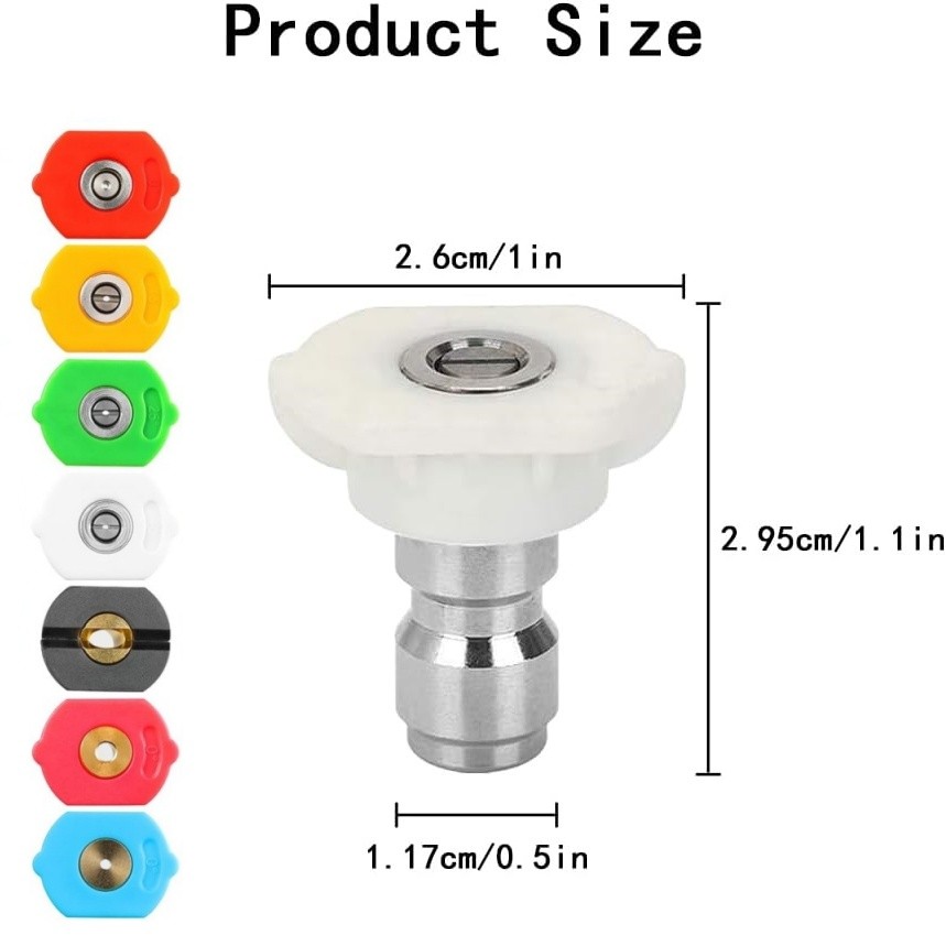 3000PSI High Pressure Power Washer Spray Gun Wand Lance Nozzle Tips Kit M22-14