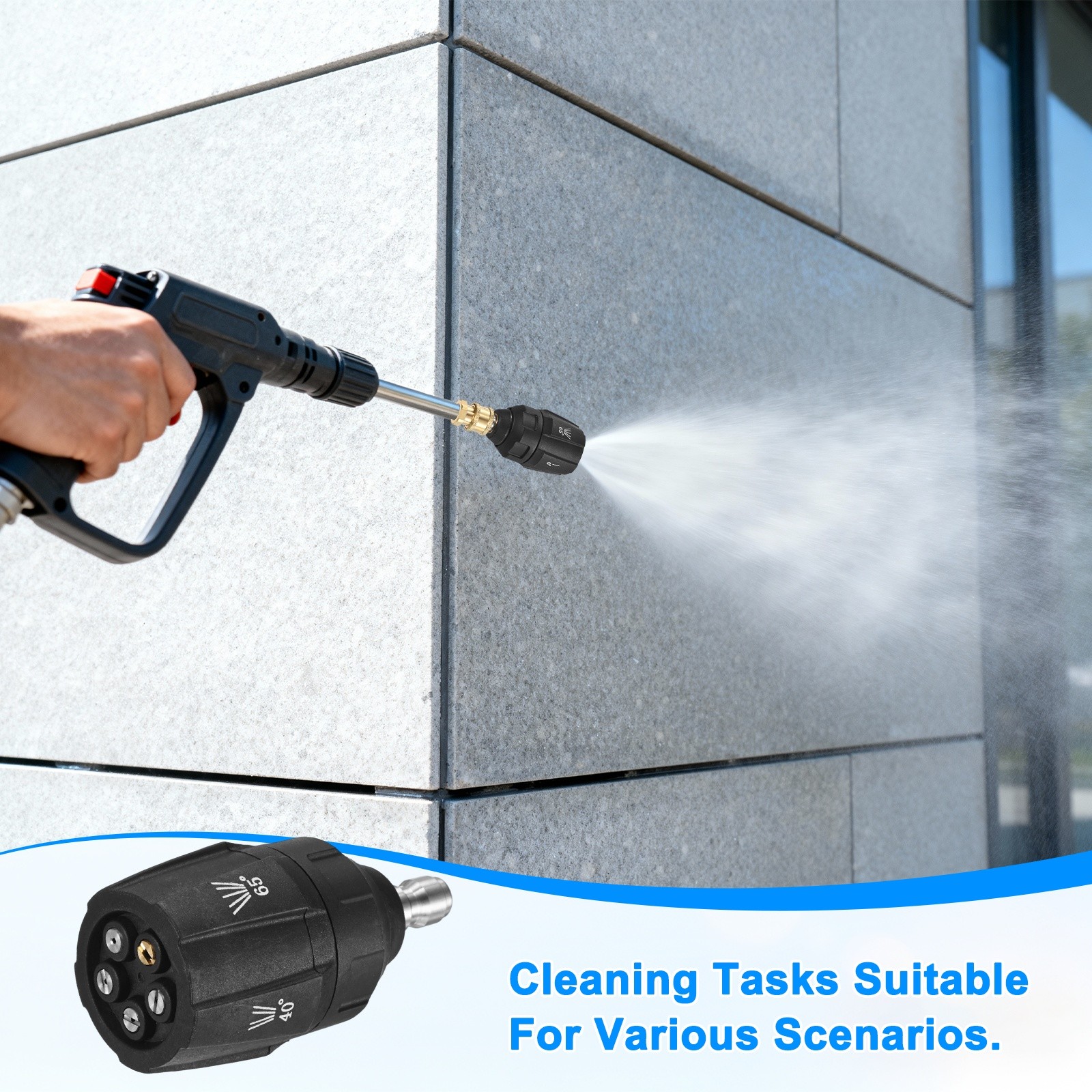 5-in-1 Adjustable Quick-change Pressure Washer Nozzle Tips, 3.5GPM