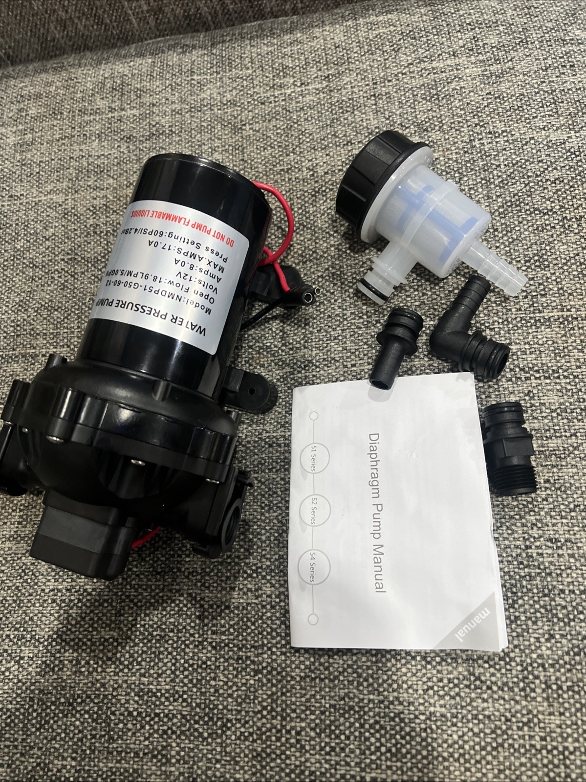 12v Water Pressure Diaphragm Pump 18.9 L/min 5.0 Gpm 60 Psi – Caravan/rv/boat…
