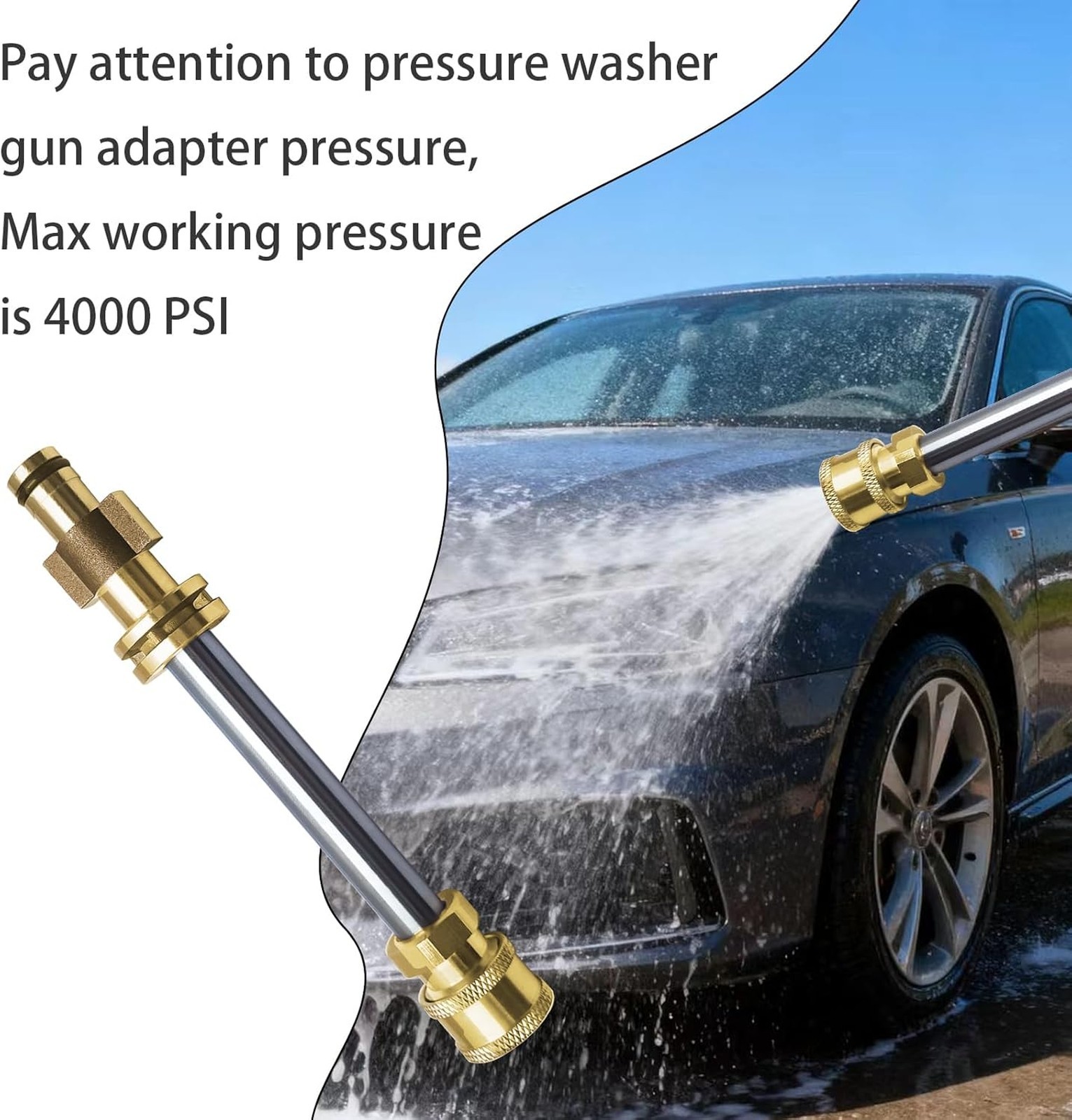 1/4 Inch Quick Connector Pressure Washer Adapter Brass Stainless Steel
