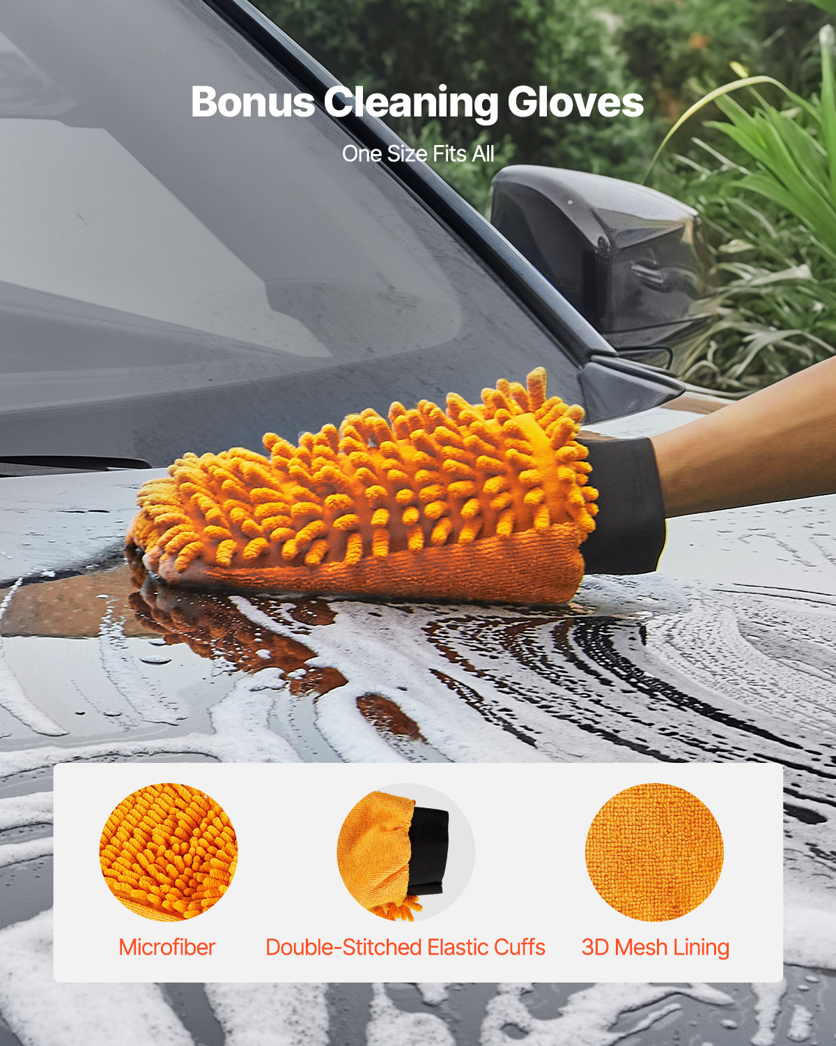 VEVOR 24″ Pressure Washer Undercarriage Cleaner with 2 Wheels 2 Extended Wands