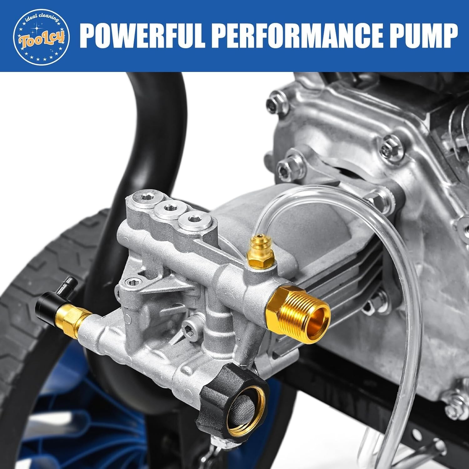 TOOLCY 3/4″ Shaft Horizontal Pressure Washer Pump, 2600-3400PSI @ 2.5 GPM