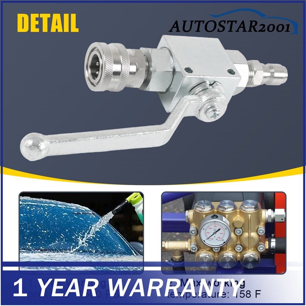 High Pressure Washer Ball Valve Steel Kit 4500 PSI 3/8 Inch Quick Connect NEW