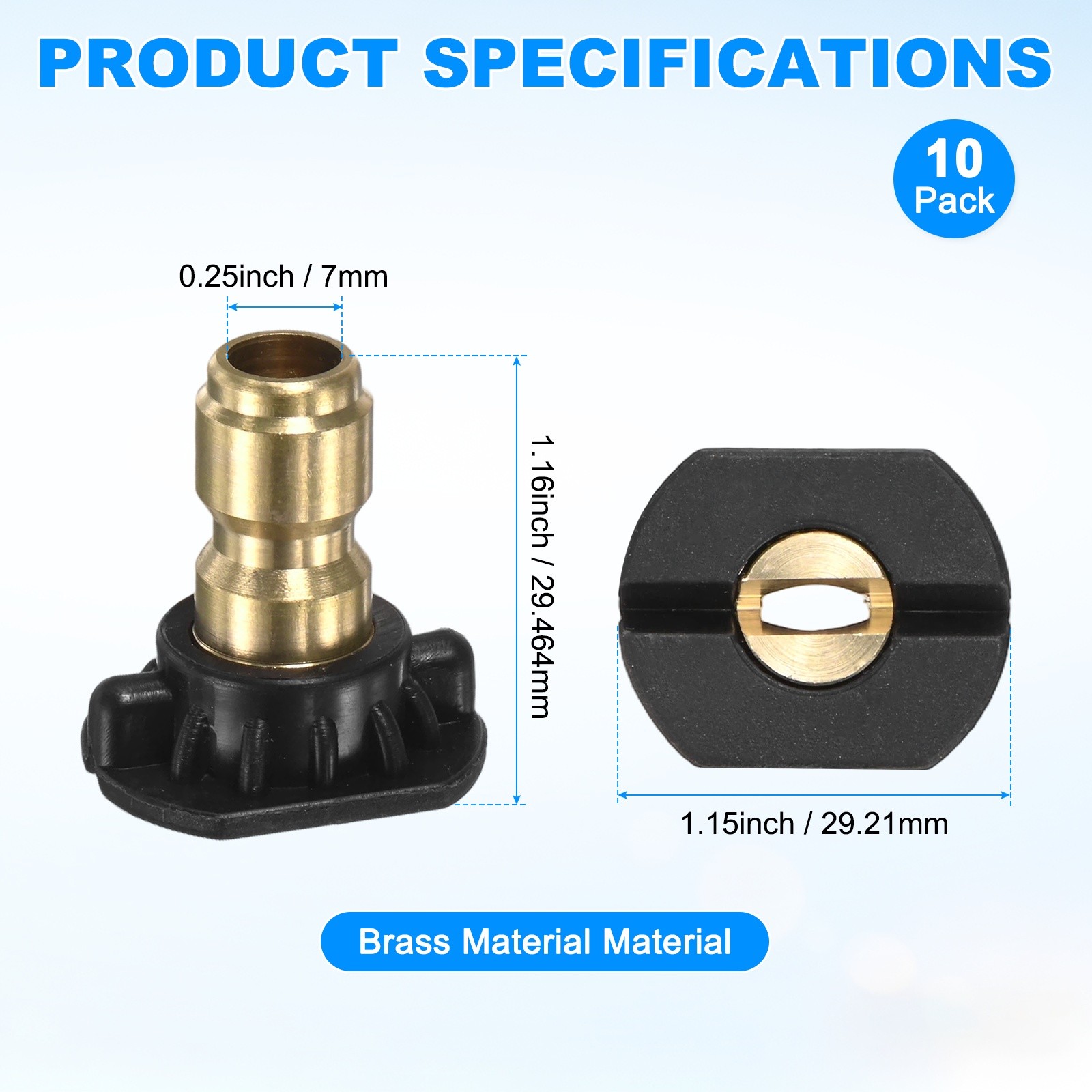 10PCS Soap Pressure Washer Nozzle Tips, 1/4 Inch Quick Connect, 4000PSI [Black]