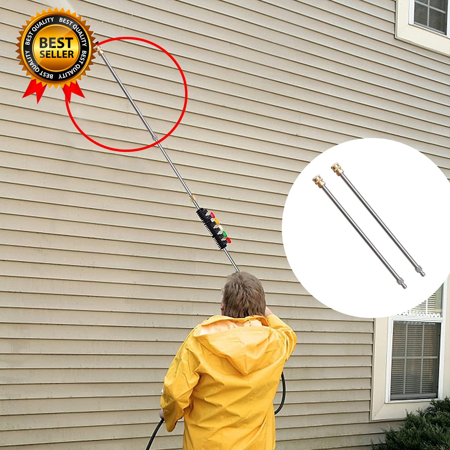 Pressure Washer Extension Wand, 17 Inch Stainless Steel with 1/4″ Quick