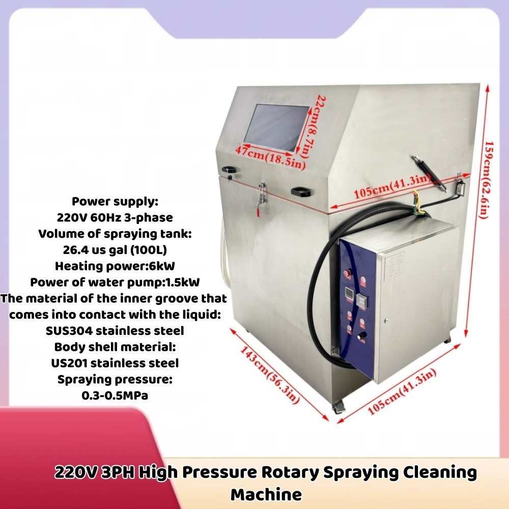 Auto Parts Brake Disc Hub Casting Spray Wash Cabinet Washer Rotary Spray Cleaner