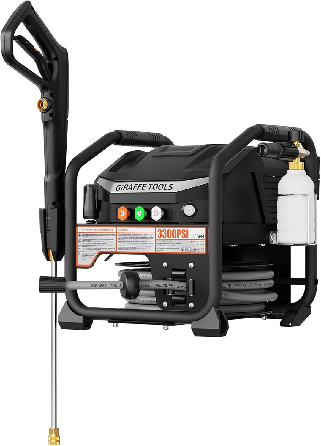 Crossfalls Retractable Pressure Washer Max, 3000PSI, 1.45GPM, 1800W Induction Mo