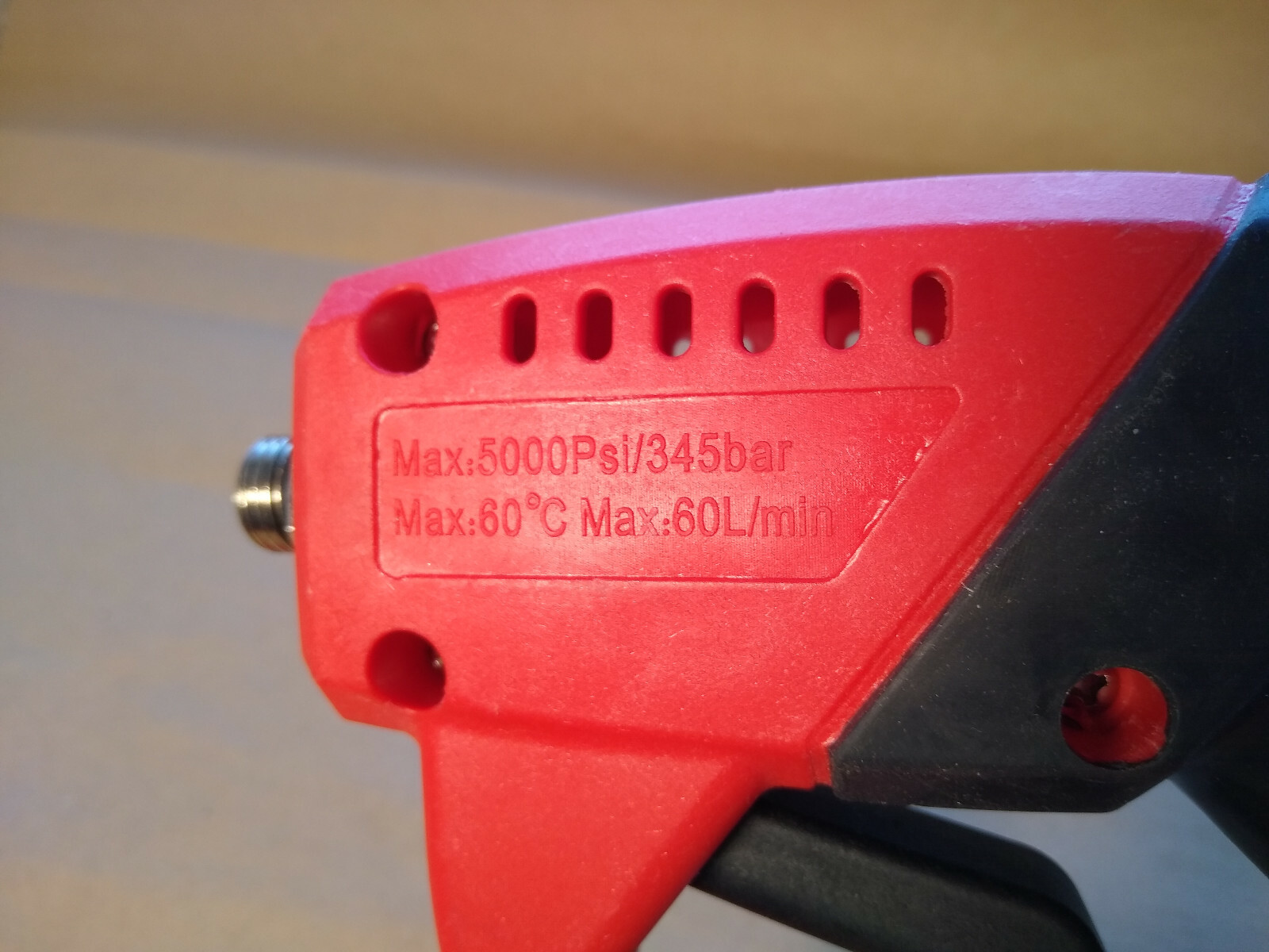 5000 PSI High Pressure Washer Gun Max: 60C Max: 60L/min Red & Black Compatible