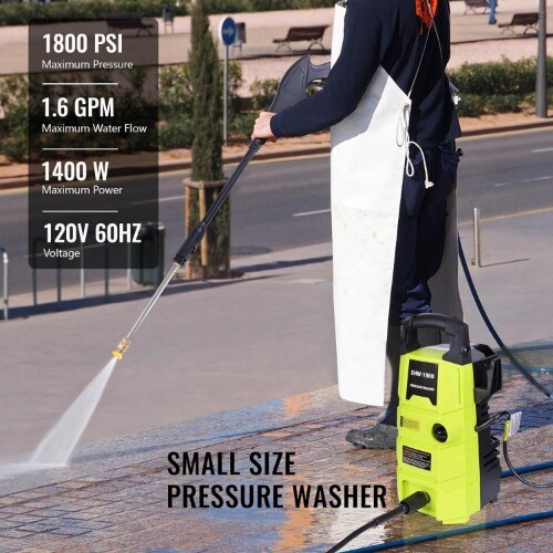 Electric Pressure Washer 1800PSI 1.6GPM Portable Power Washer with 20FT Hose