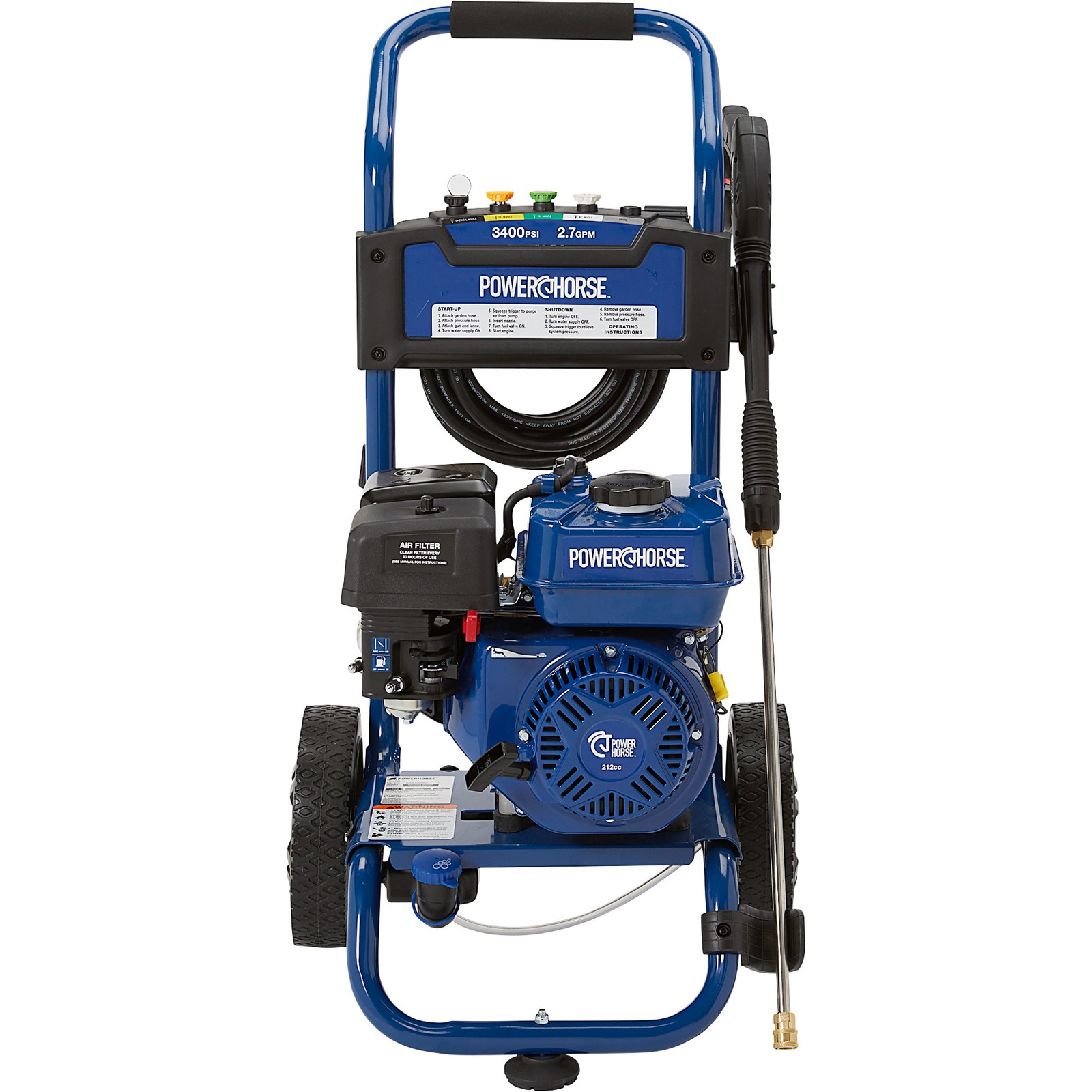 Powerhorse Gas Cold Water Pressure Washer, 3400 PSI, 2.7 GPM