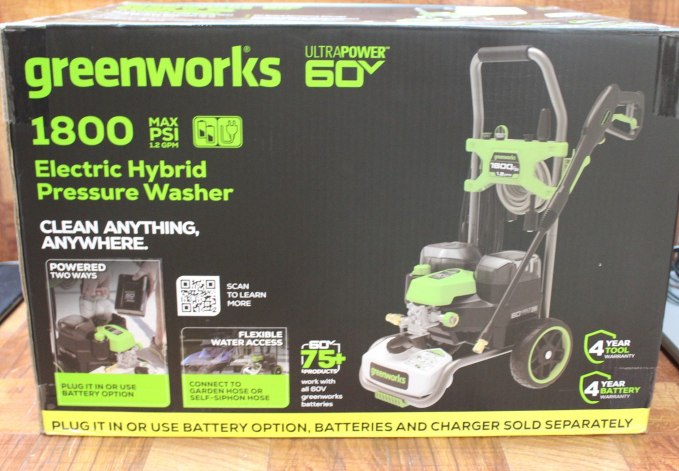 Greenworks Electric Hybrid Portable 1800 PSI Pressure Power Washer NEW