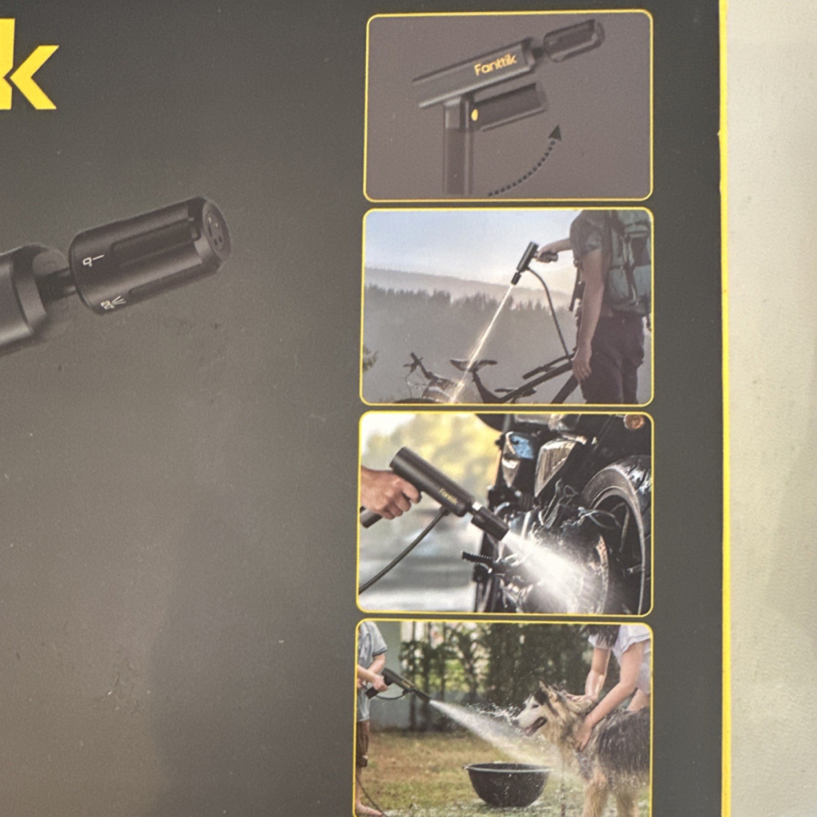 Fanttik K100 Flip Wireless Battery Pressure Washer 174 PSI 5 in 1 Nozzle