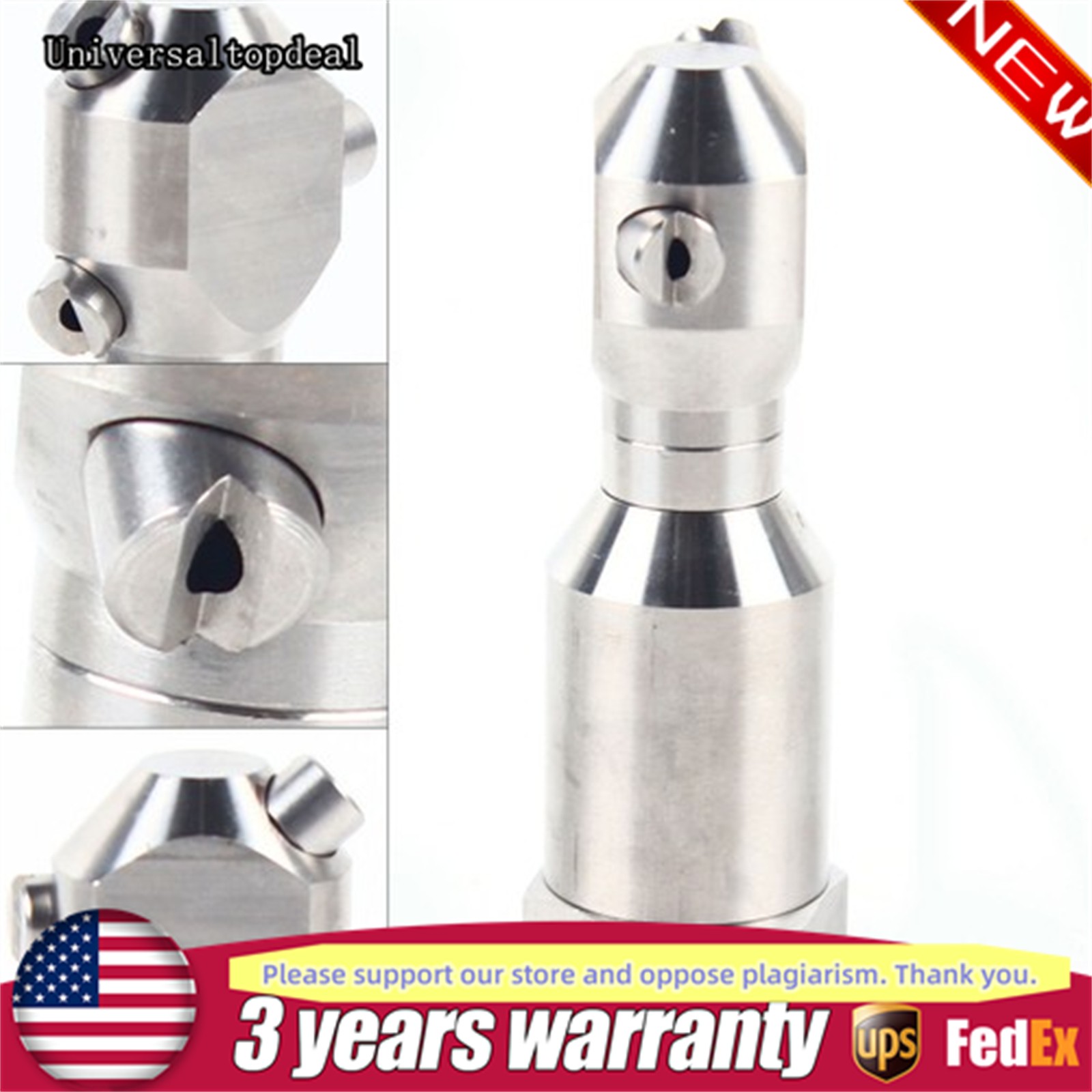 1″ Continuous Cleaning Jetting Nozzle Rotary Spinning Drain Sewer Jetter Nozzles