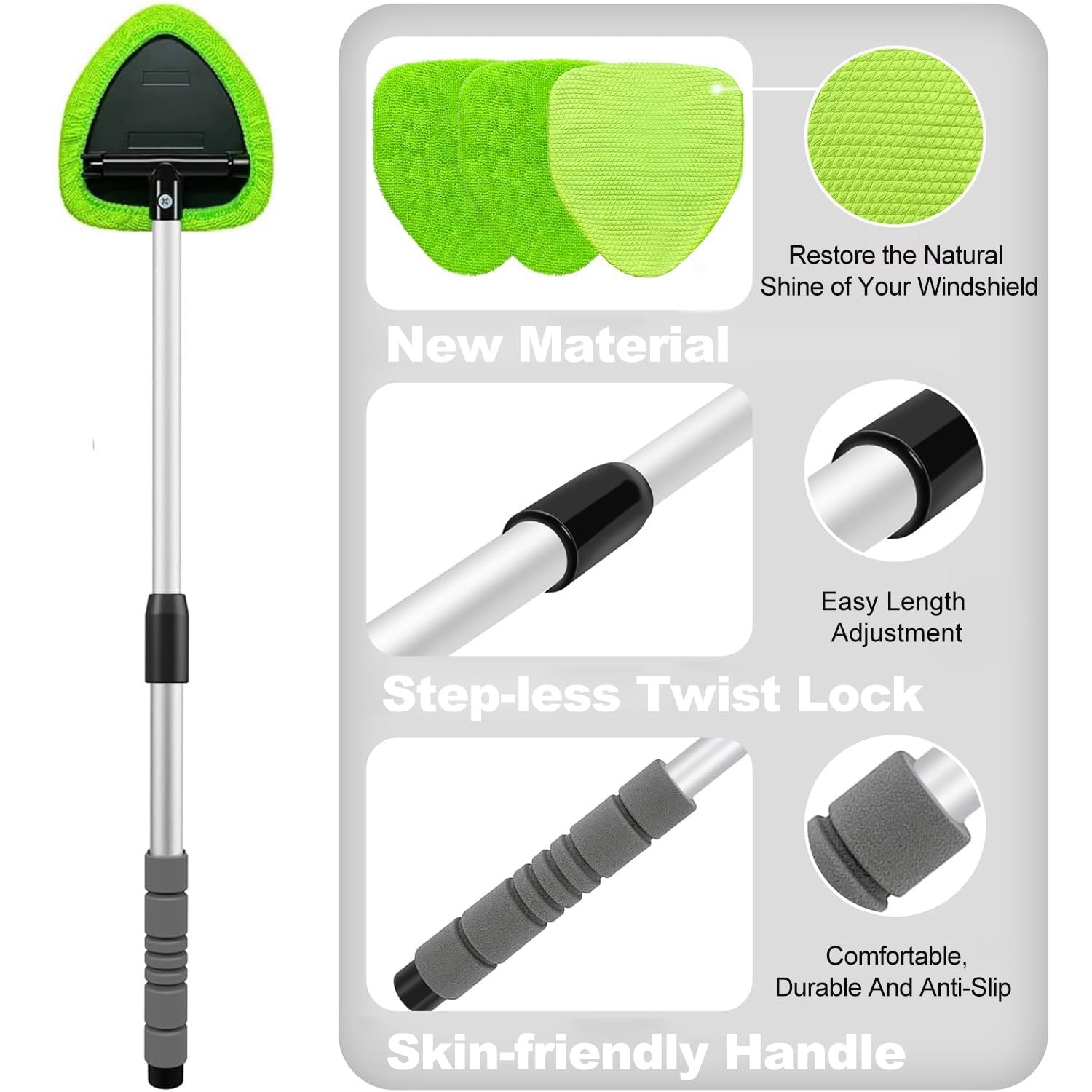 XINDELL 29-inch Windshield Cleaner Tool – Car Interior Window Cleaning Kit