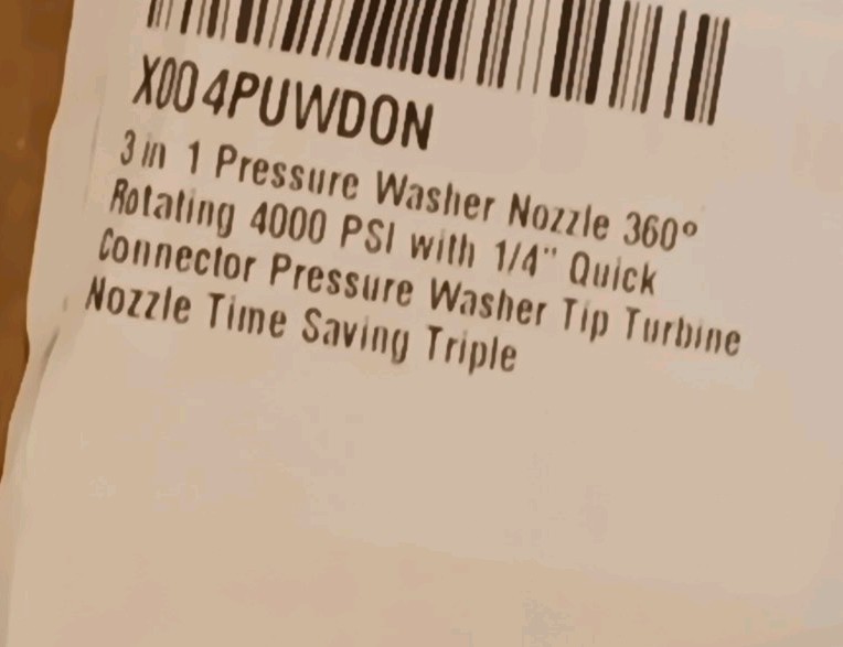 3 In 1 Pressure Washer Nozzle 360° Rotating 4000 PSI with 1/4 Quick Connect