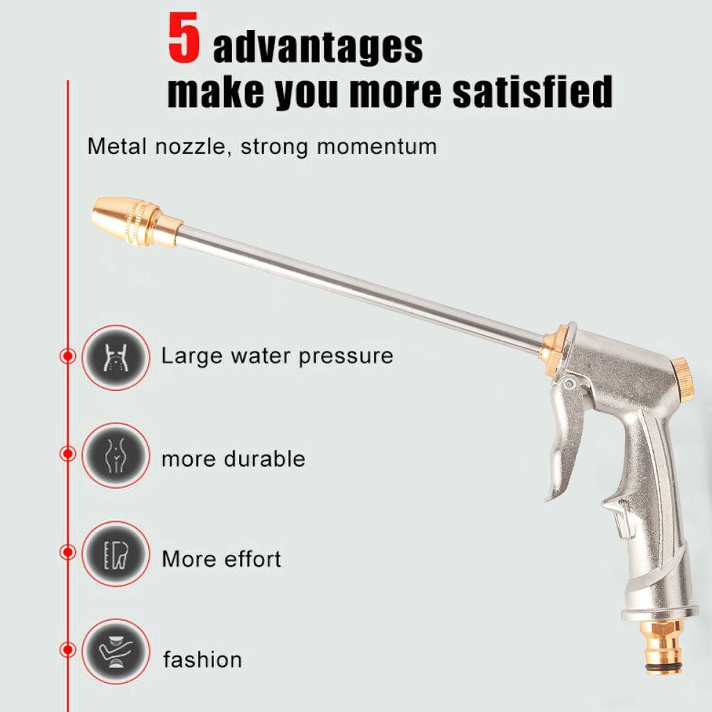 High Pressure Spray Gun & Connector Kit Water Hose Nozzle Car Clean Washer Tool