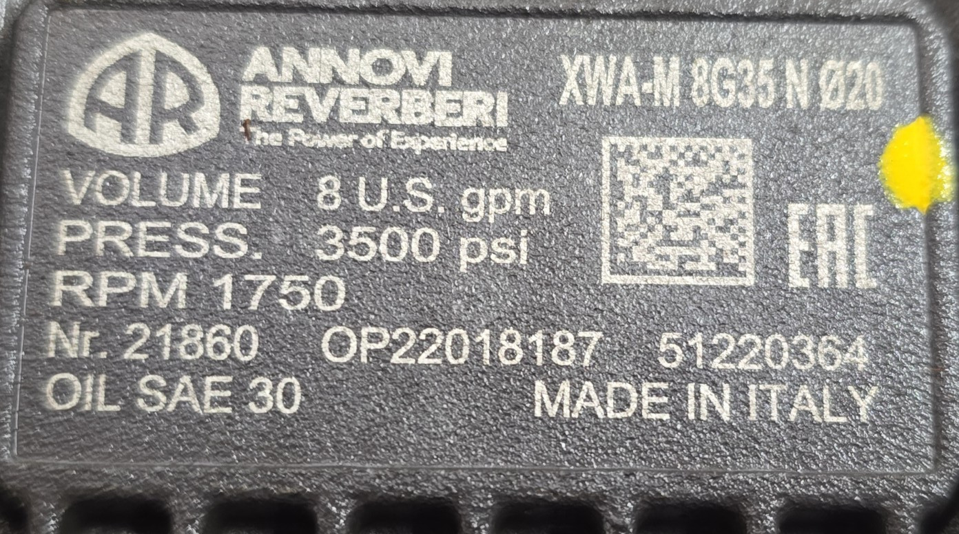 AR Annovi Reverberi Commercial Pump XEAM8G35N for Cold Water Pressure Washer