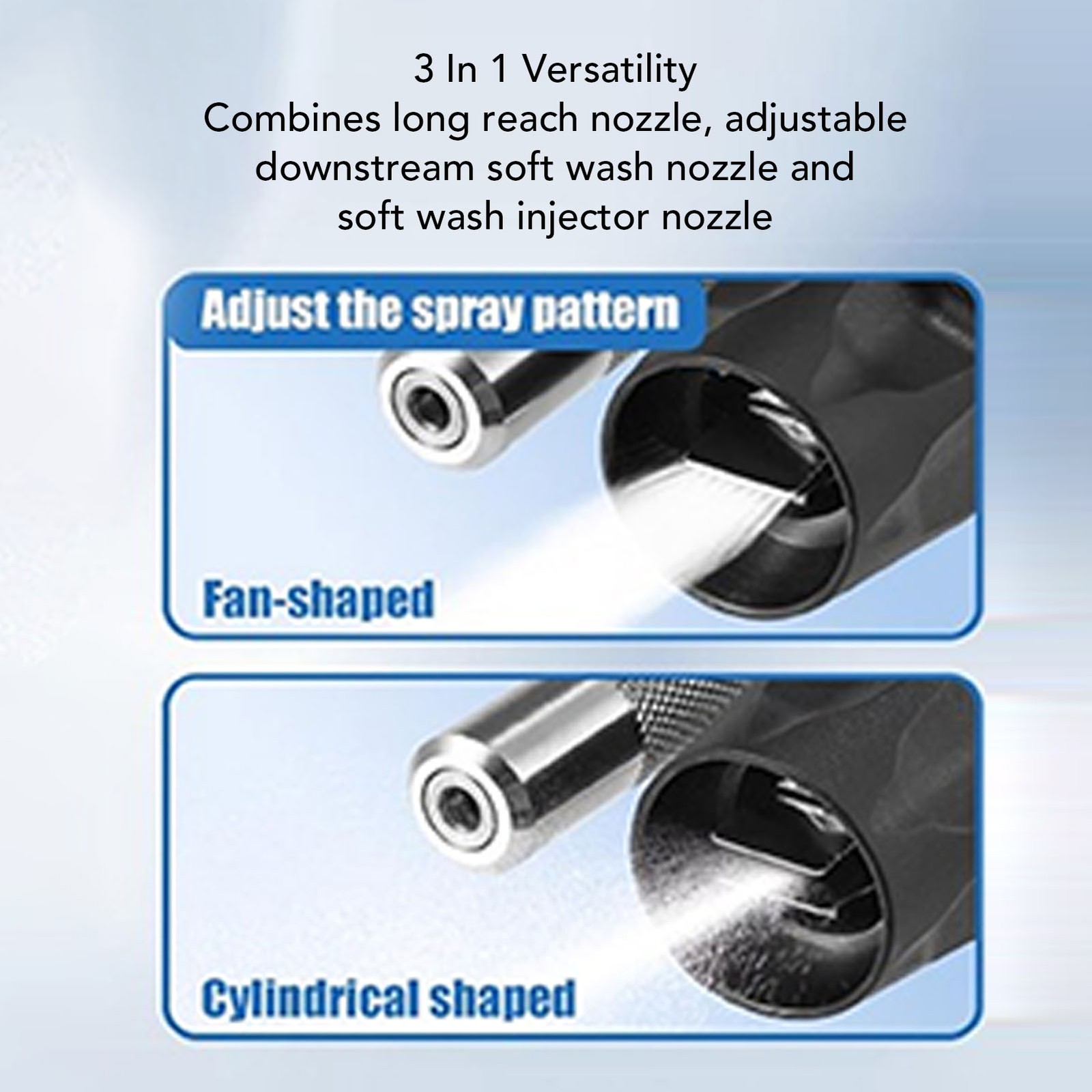 M5 Twist Nozzle 1/4in Quick Connection 1000-6000Psi 3-7GPM 3 In 1 Nozzle